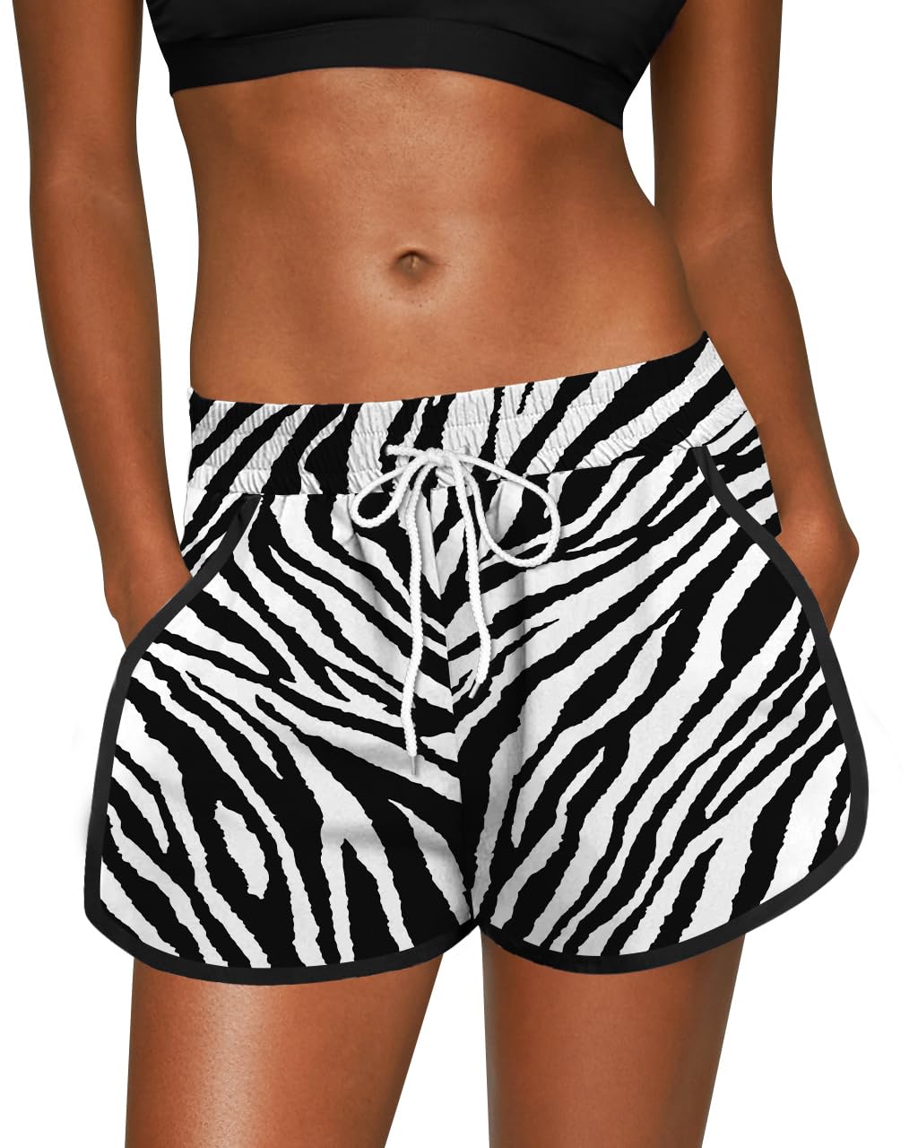 For G and PL Women Summer Floral Beach Boardshorts with Pockets Swim Trunks
