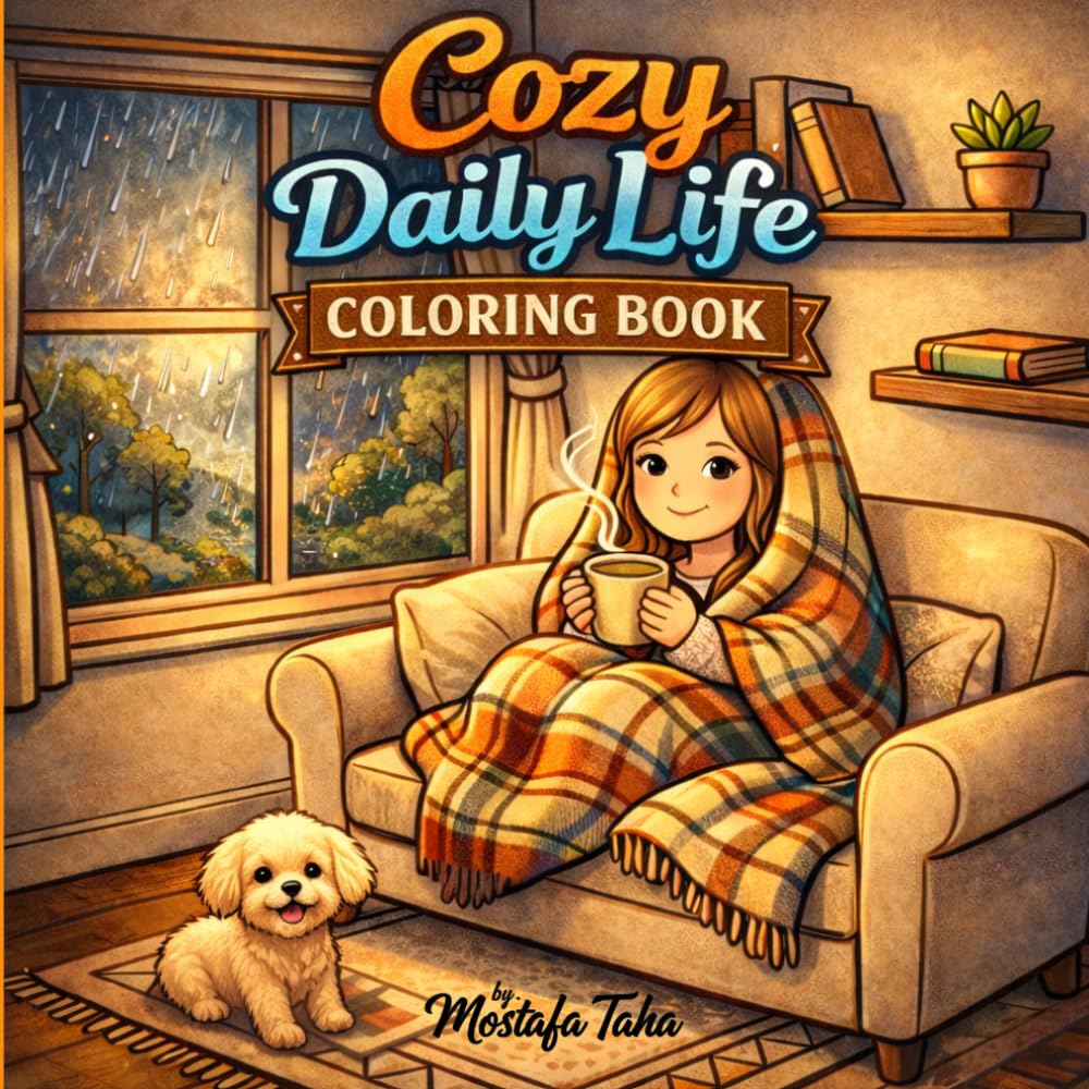 Cozy Daily Life Coloring Book: Inspired Coloring Book for Adults. Featuring Cozy, Simple and Cute Illustrations for Relaxing Coloring
