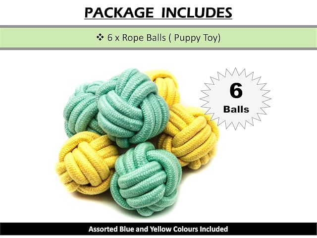 Foto 2 de 4 de Paquete de 6 bolas trenzadas para perros, juguetes masticables lavables y duraderos para perros