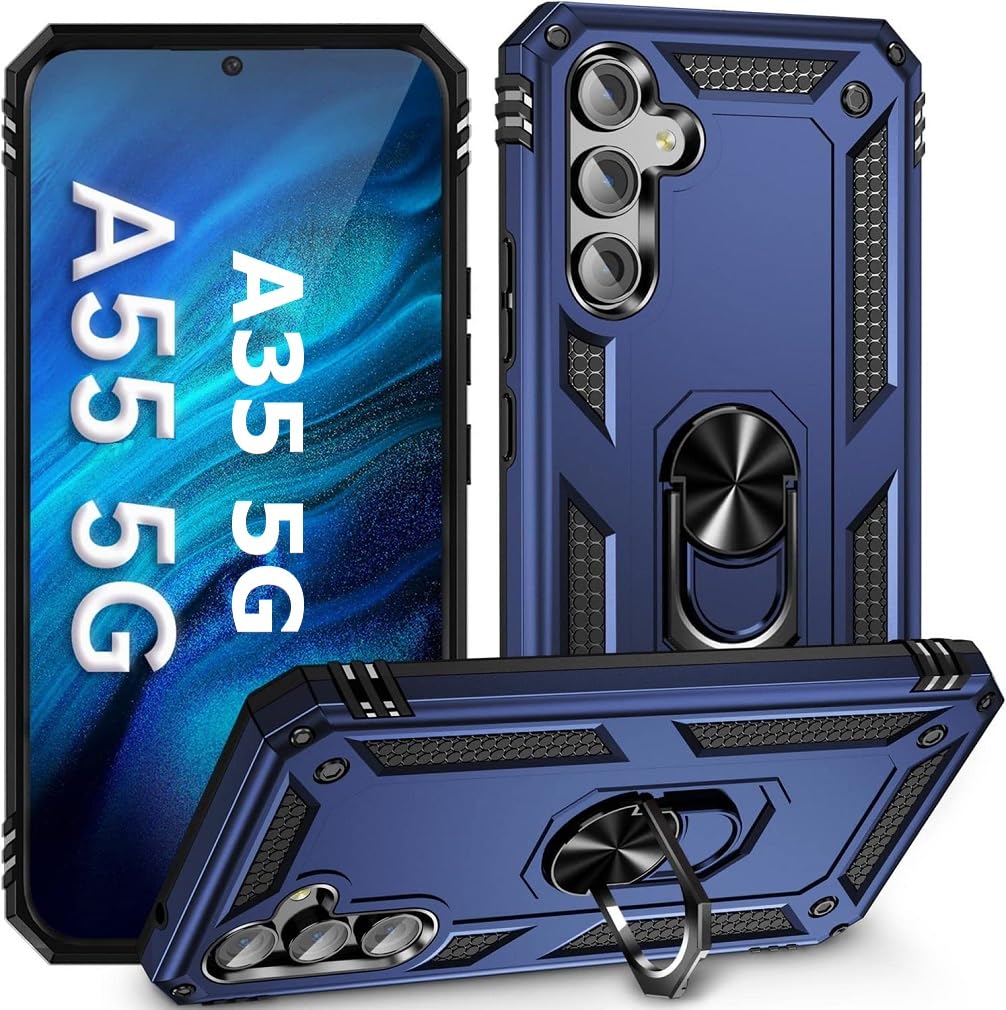 REALCASE Samsung A35 5G Back Cover Case | Heavy Duty PC Hybrid Shock Proof Armor Defender Ring Back Cover Case for Samsung Galaxy A35 5G (Blue) (B0D2HZCHC2) Amazon Price History, Amazon Price Tracker