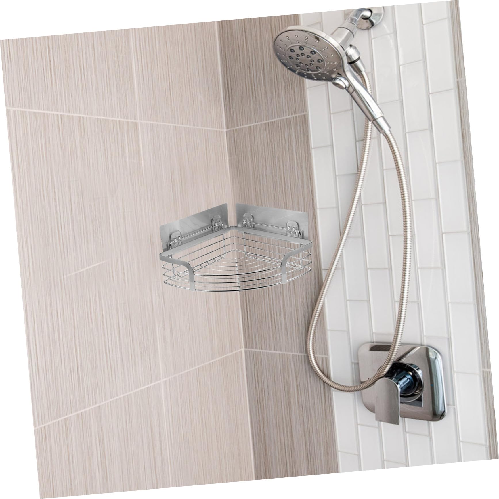Mensola Angolare Bagno in Acciaio 304 Supporto Portaoggetti da Parete per Doccia e Cucina Scaffale Compatto Resistente e Facile da Installare