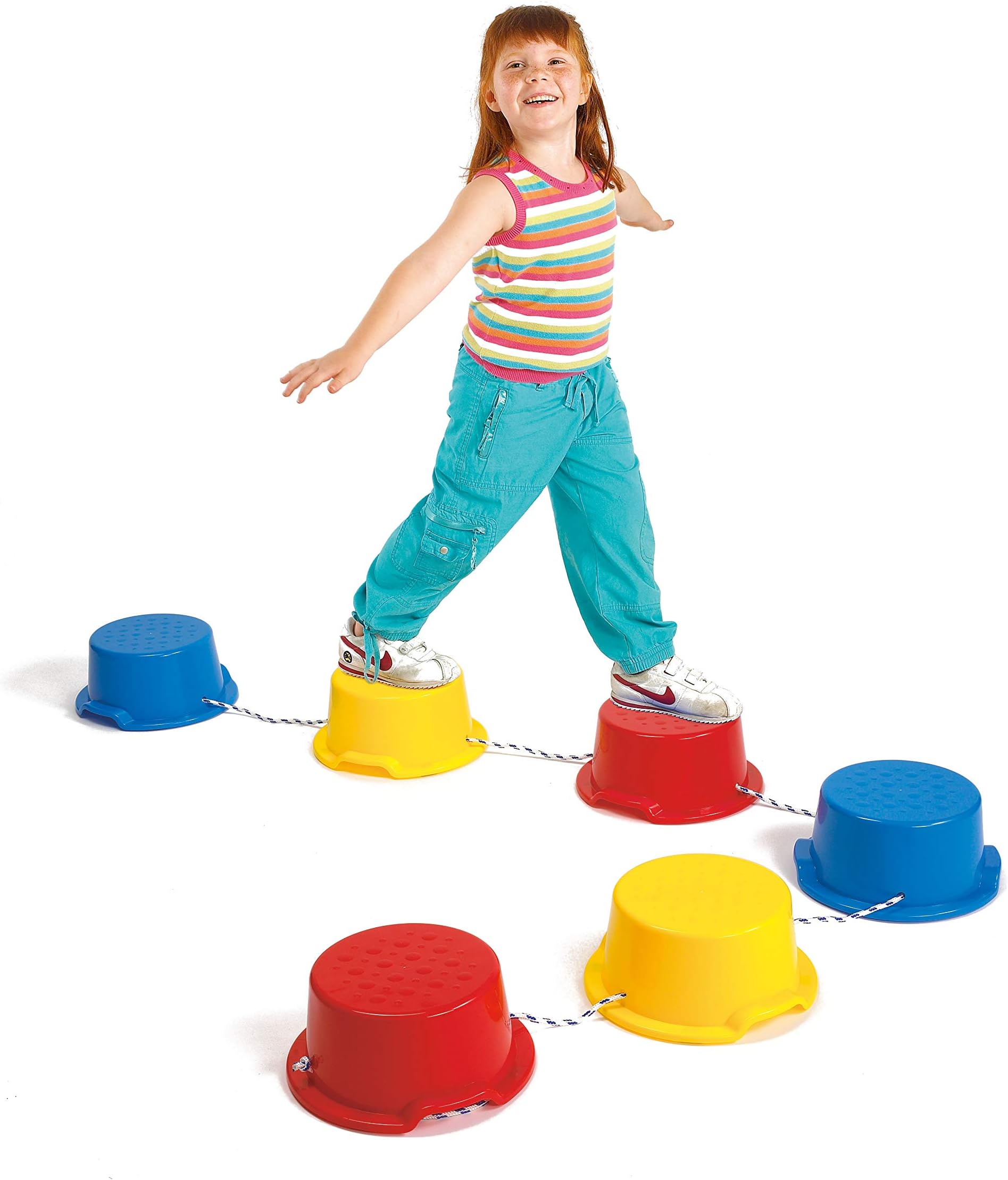 edx education 53899 Step-a-Stones Model, 6 Pieces. Indoor and Outdoor - Stackable - Build Coordination and Confidence - Physical and Imaginative Play