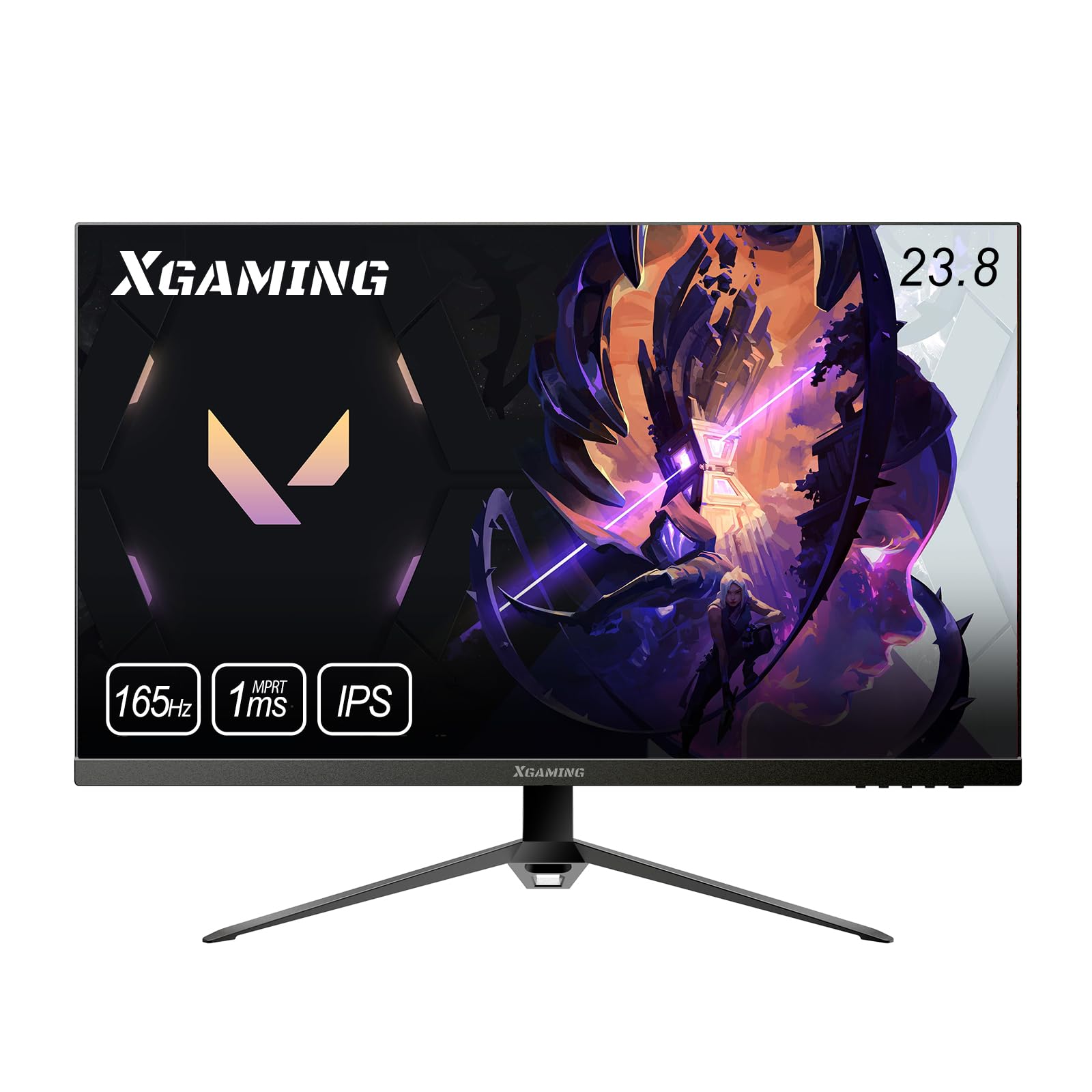 XGaming Gaming Monitor 24 Pollici (23,8) 165Hz,Full HD PC Schermo (1920x1080),IPS, 1ms MPRT,2ms GTG,FreeSync, 250 cd/m², sRGB 100%, DisplayPort,HDMI, VESA, Eye Care, Senza Altoparlante Incorporato