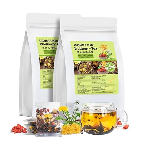 Miniatura 19 de Bolsas de té de diente de león y goji, té natural para la salud de los riñones y el hígado con diente de león, crisantemo, goji, semilla de cassia