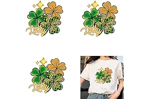 3-Pack St. Patrick's Day Iron-On Transfers for Adding Irish Charm to Clothing and Accessories