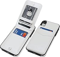 Vista 13 de KIHUWEY Funda compatible con iPhone XR con soporte para tarjeta de crédito, cierre magnético de cuero de alta calidad, resistente funda protectora