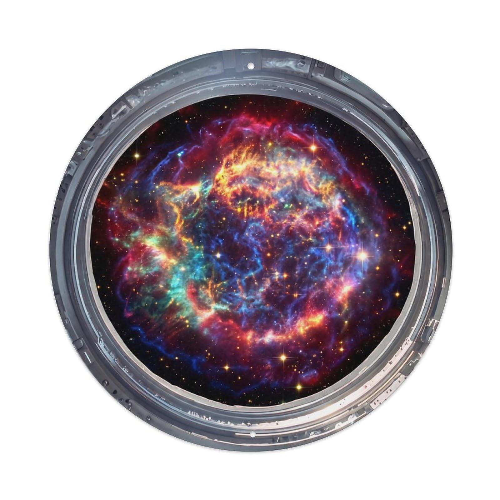 Metal Tin Sign Supernova Remnant Expanding from Space Station