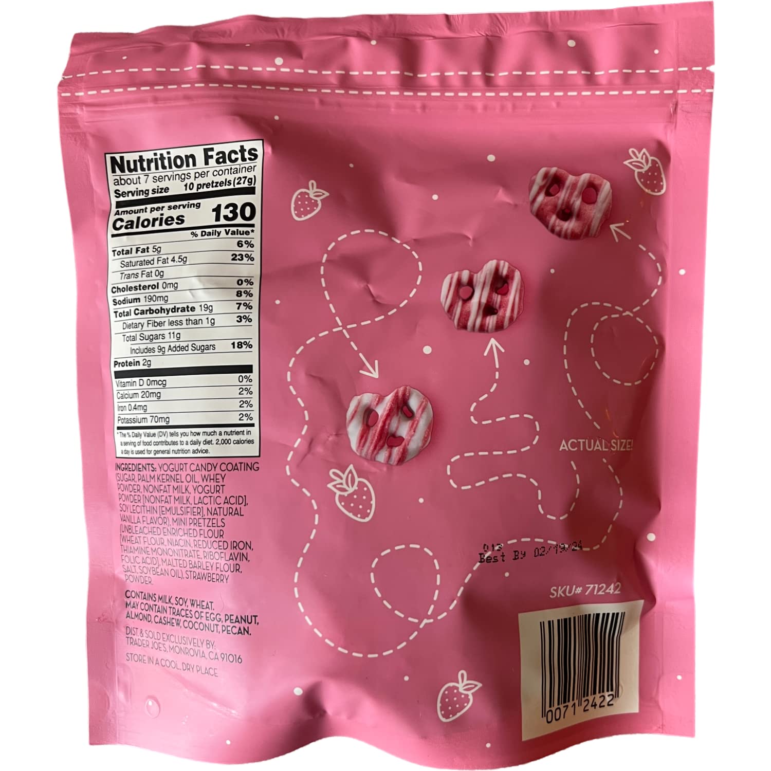 Trader Joe’s Strawberry & Vanilla Flavored Yogurt Pretzels, 7 oz (Pack