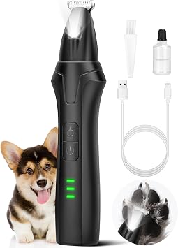 LEYOUFU Dog Paw Trimmer with LED Light, 2 Speed Low Noise Paw Trimmers for Dogs Feet, Cordless Electric Dog Clippers for Grooming Cat Hair Shaver for Paws, Ears, Face, Rump Small Areas Black