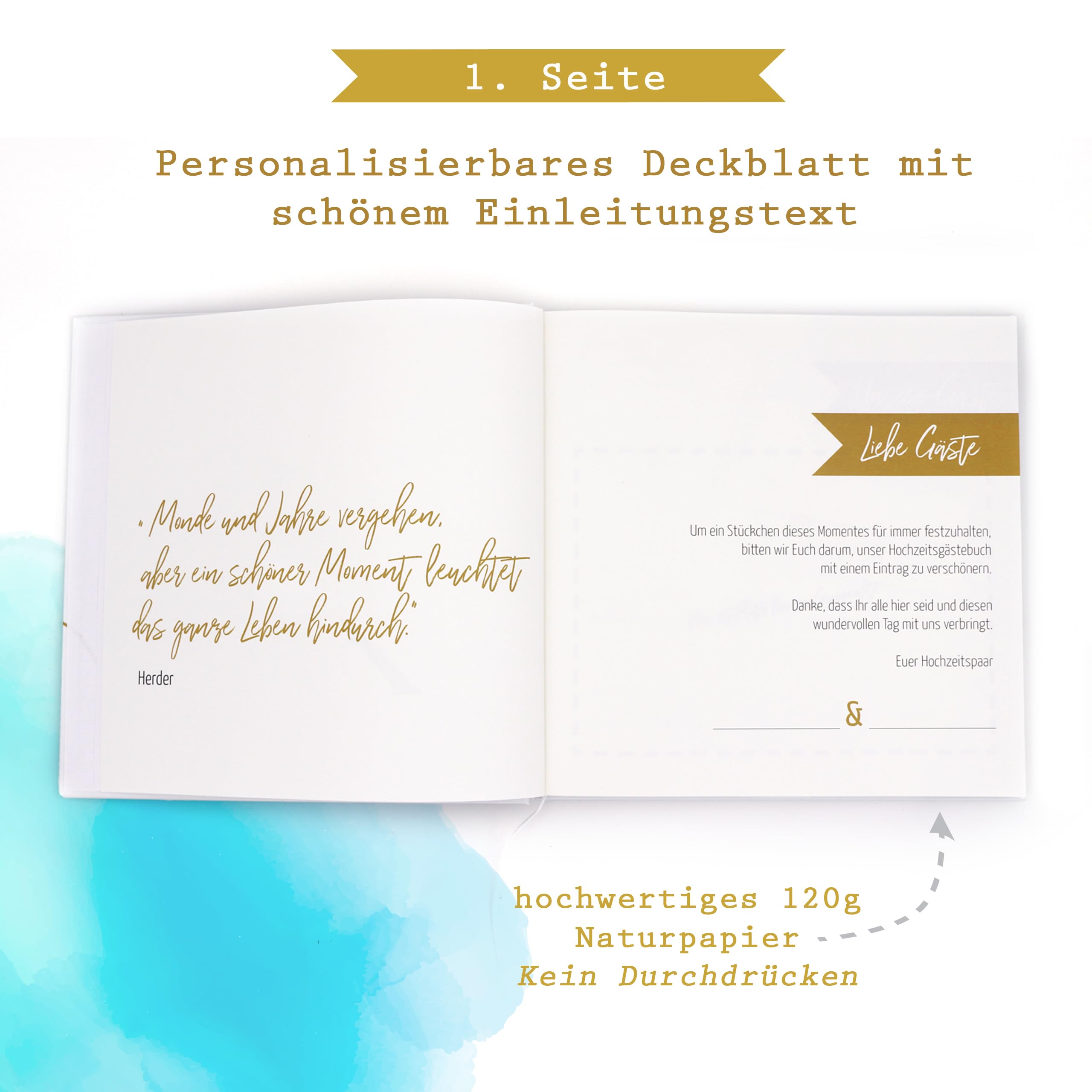 Livre D'Or Mariage Couverture Rigide - 120 Pages Avec Questions - Cadeau Élégant Pour Cérémonie