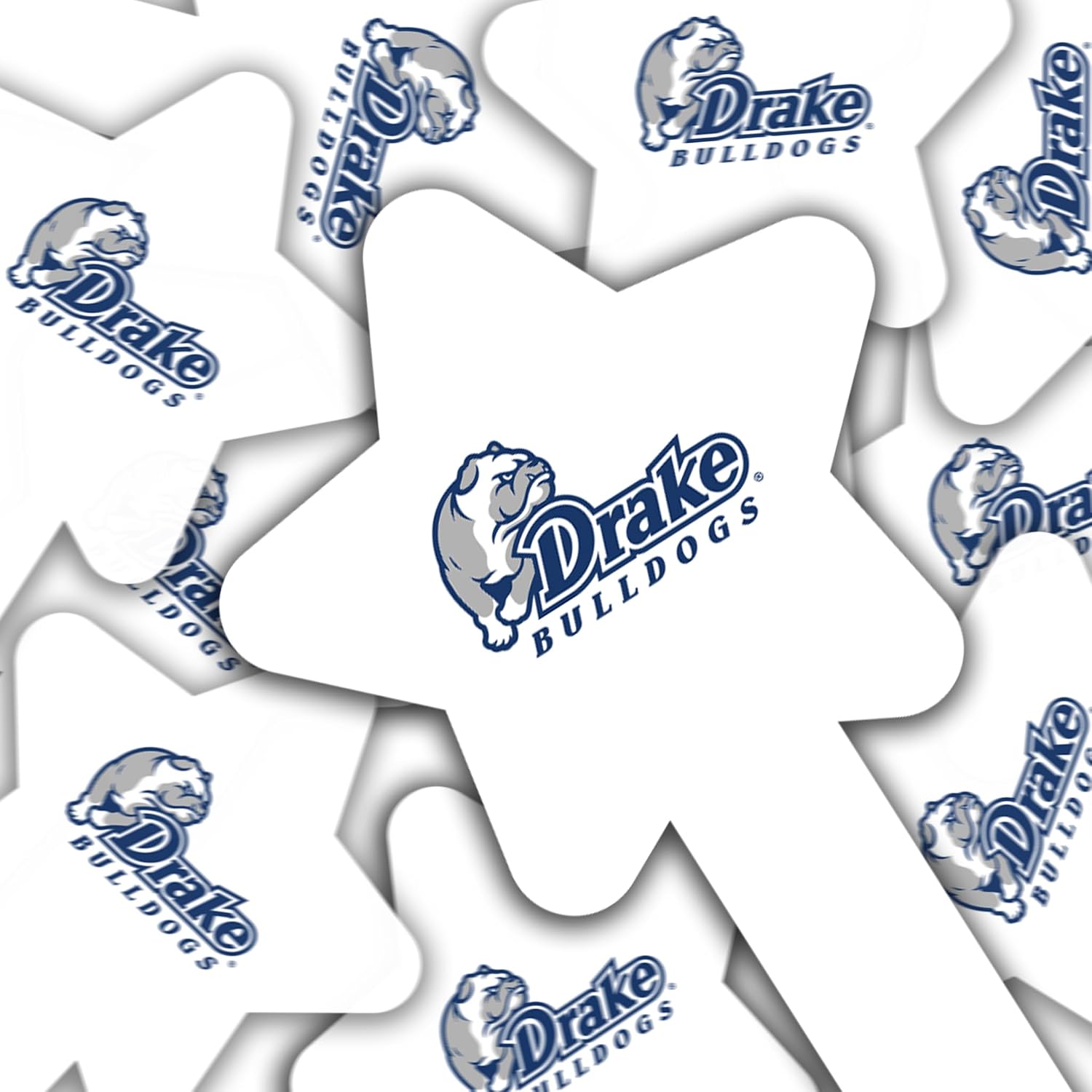 Drake University Cupcake Toppers, Officially Licensed Bulldogs Cupcake Picks, Solid Plastic(Star, 100)
