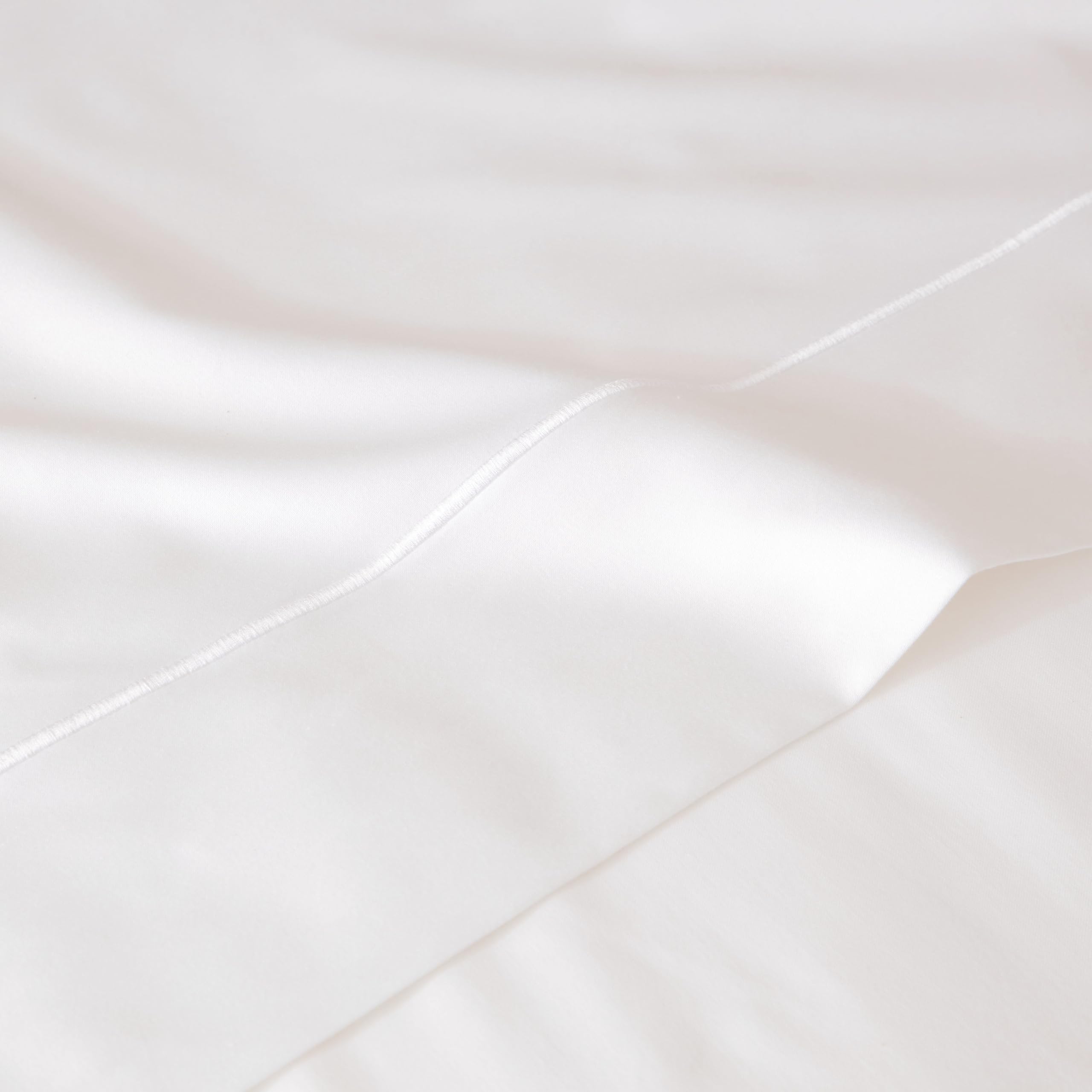 Drap plat coton bio respirant 1000 fils pour lit King blanc