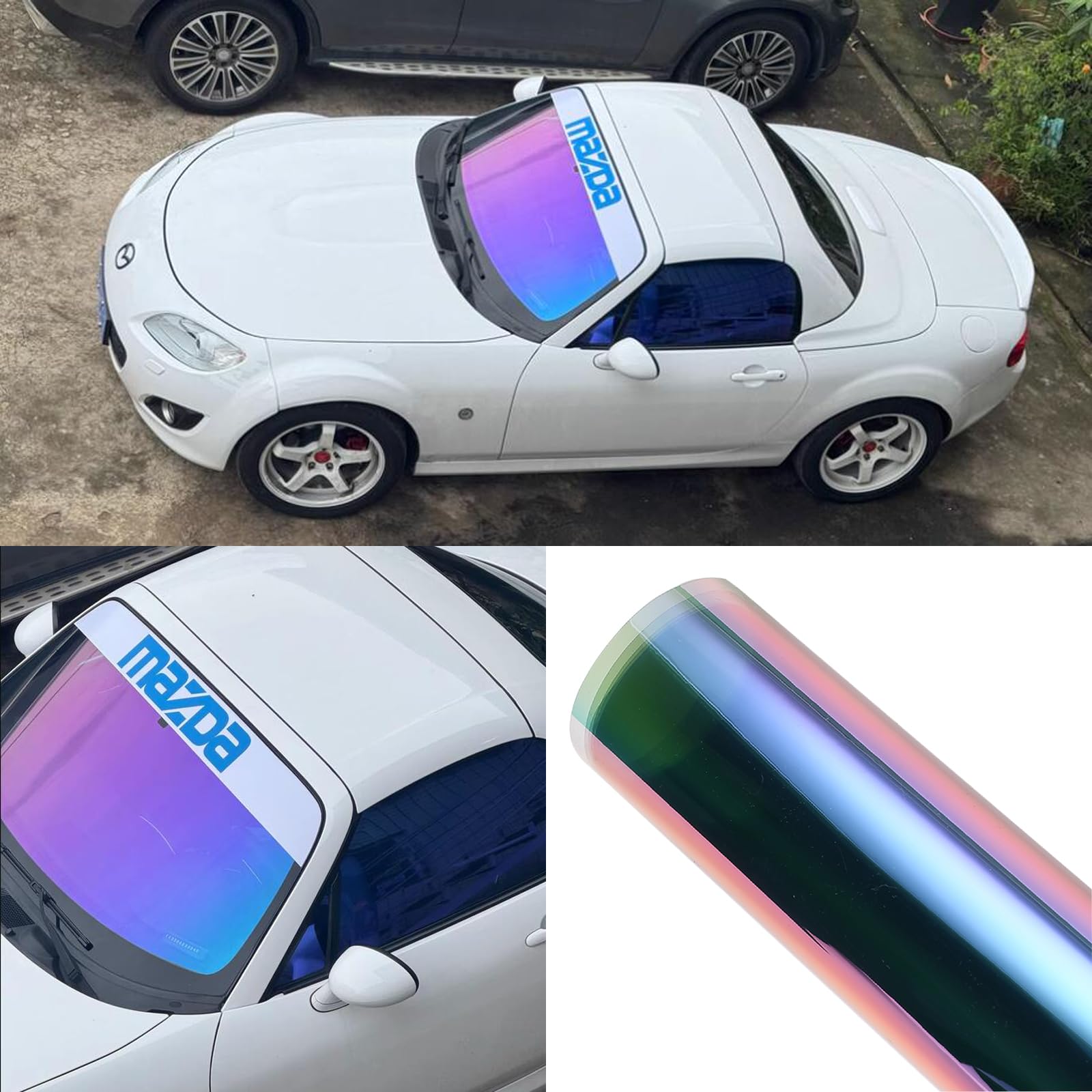 Pellicola per vetri auto 65% VLT, rosso viola camaleonte, 100x300cm | pellicola oscurante vetri per parabrezza