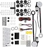 JDMSPEED New Universal Electric Power Window Lift Regulator Conversion Kit with Switches Wiring and Hardware for 2 Door Pickup SUV Truck Van Car