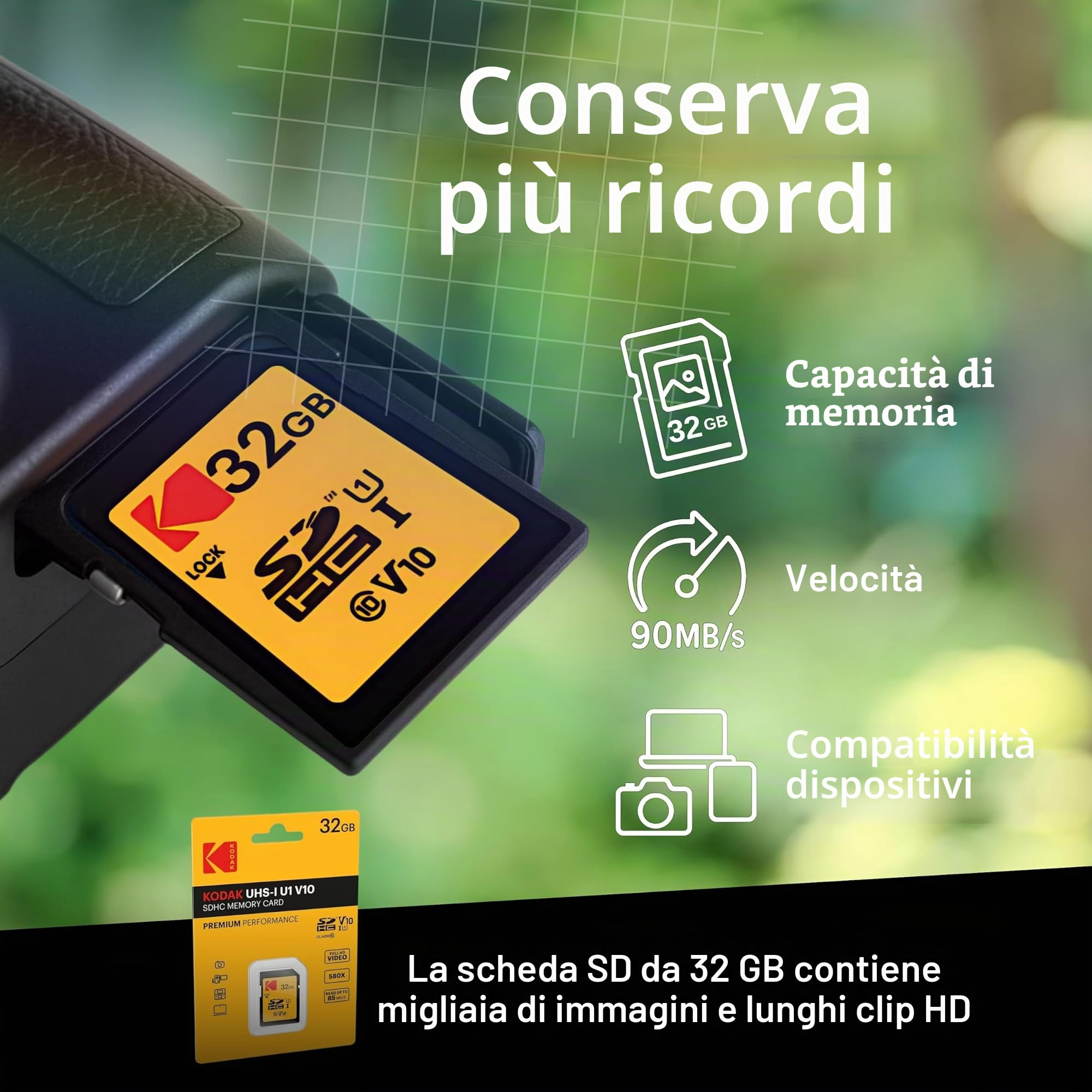 Set fotocamera digitale con fotocamera digitale compatta Kodak Pixpro FZ55, scheda SD da 32 GB e panno per la pulizia Clikoze