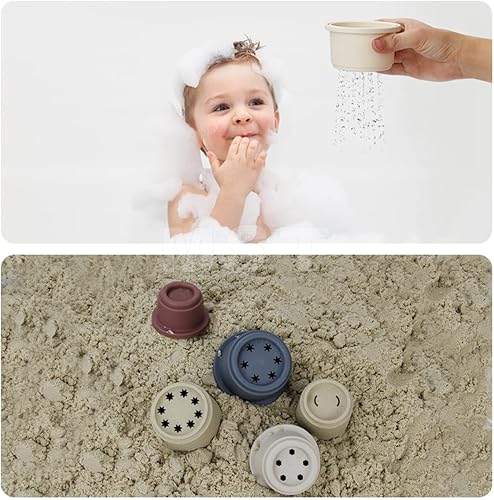 Miniatura 6 de Vasos apilables para bebés, tazas apilables, orificios de drenaje para apilar tazas, tazas apilables para bebés, vasos apilables para niños pequeños