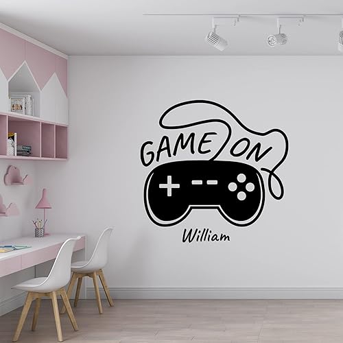 Adhesivo de vinilo Game On Wall para dormitorio de niños, habitación de jugadores, calcomanías de vinilo para pared de juegos, decoración de