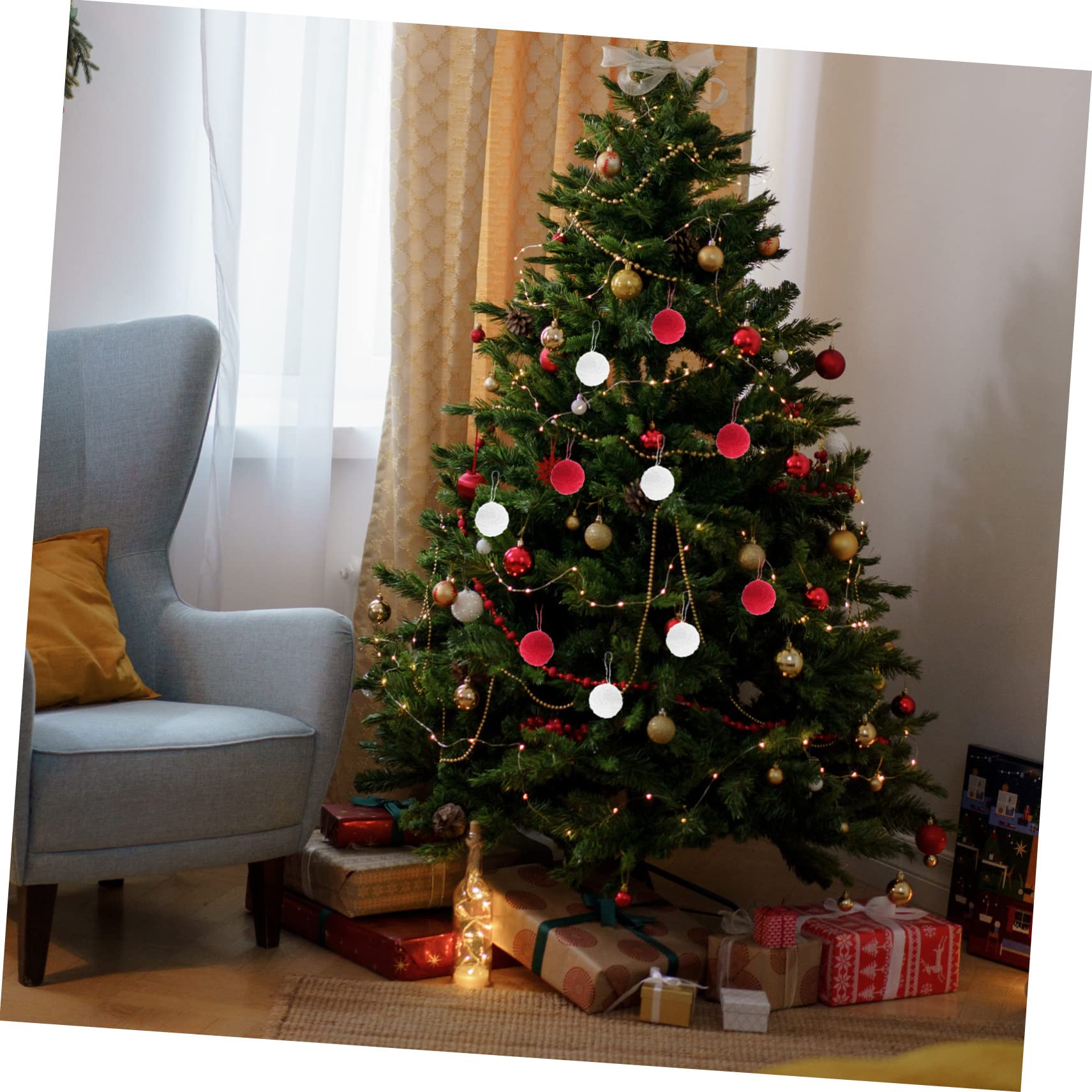 OUNONA 50stücke Teiliges Weihnachtsbaumkugeln Dekorative Weihnachtsornamente Für Festliche Feiern Und Partys Einzigartiger Christbaumschmuck