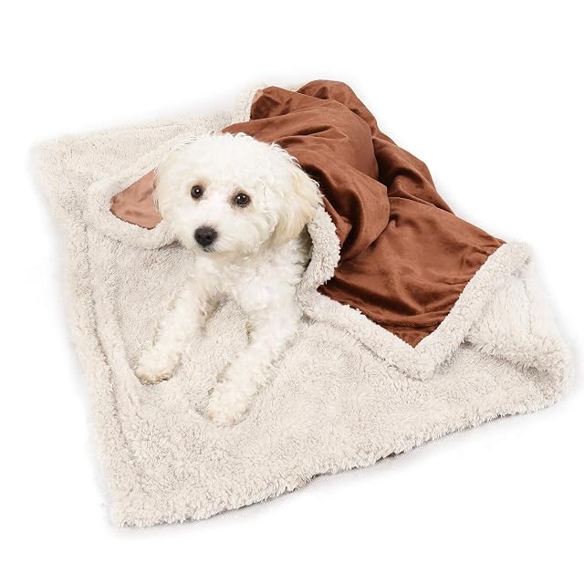 Foto 4 de 8 de Pawsee Manta de Forro Polar para Mascotas, Manta de Felpa Sherpa Lavable y esponjosa, Cama para Perros