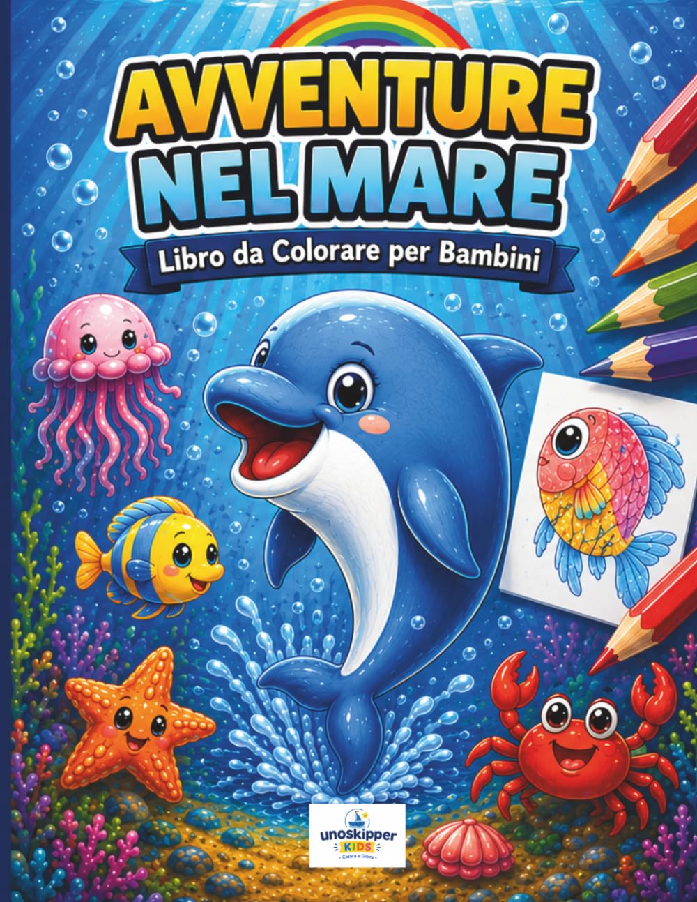 AVVENTURE NEL MARE Libro da Colorare per Bambini: Un fantastico viaggio nel mondo marino tutto da colorare