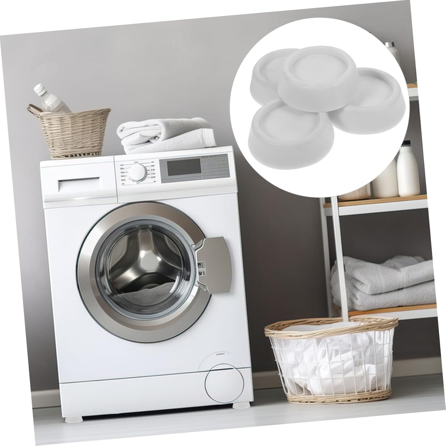 jojofuny 20pcs Washing Machine Foot Mats Vibration Pads Slip Design Fit for Appliances