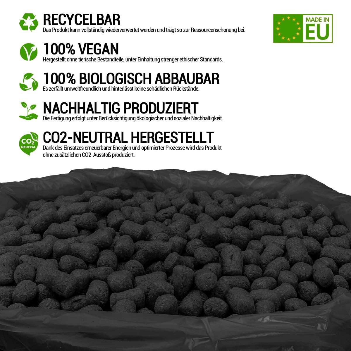 verpacking Verpackungschips aus Maisstärke biologisch abbaubar [Farbe und Menge wählbar] Füllmaterial für Pakete Schwarz 200 Liter