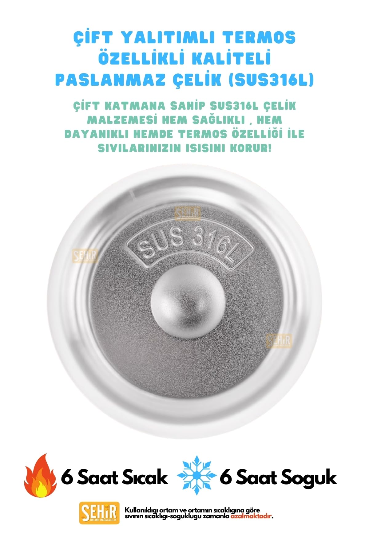 Vagonlife Diller 600ml Sevimli Hayvanlar Desenli Pipetli/Pipetsiz El Askılı Paslanmaz Çelik Termos (Panda)