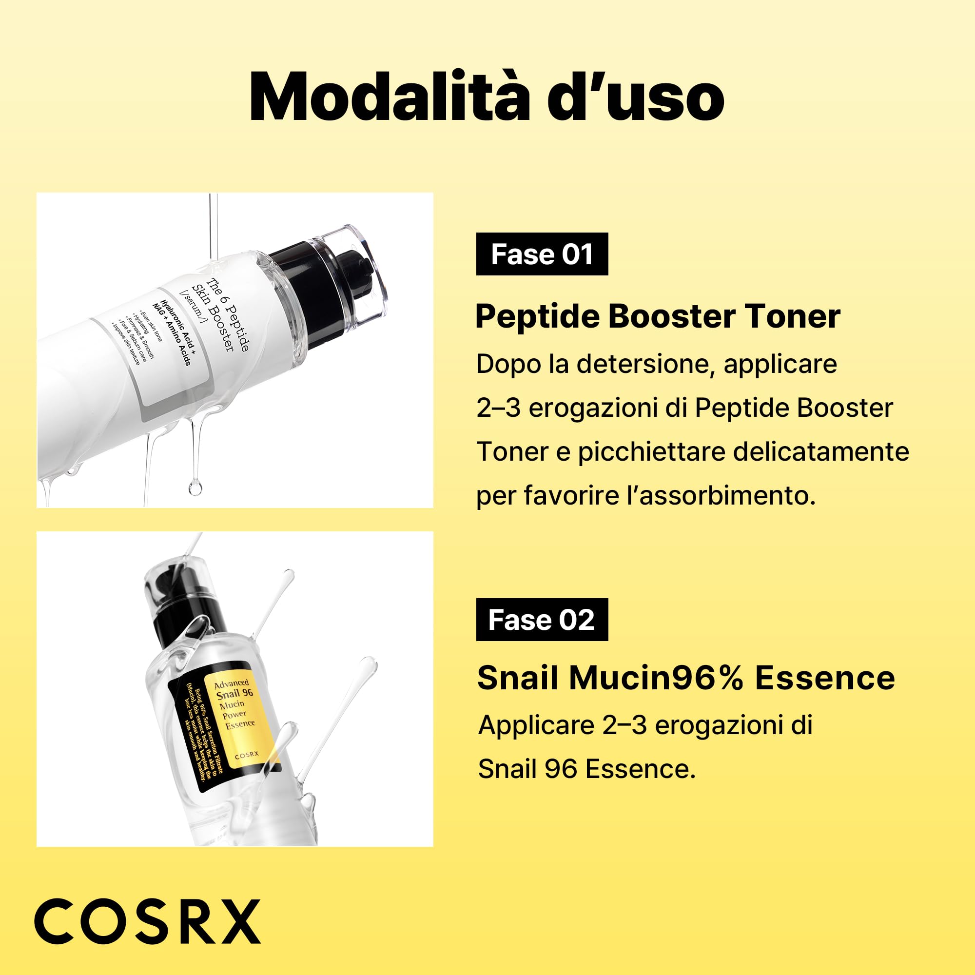 COSRX Snail Mucin 96% Peptide Booster Set – Amazon Exclusive – Korean Skin Care, Gift Sets, Skin Care Set per donne, Advanced Snail Mucin Serum, Face Serum