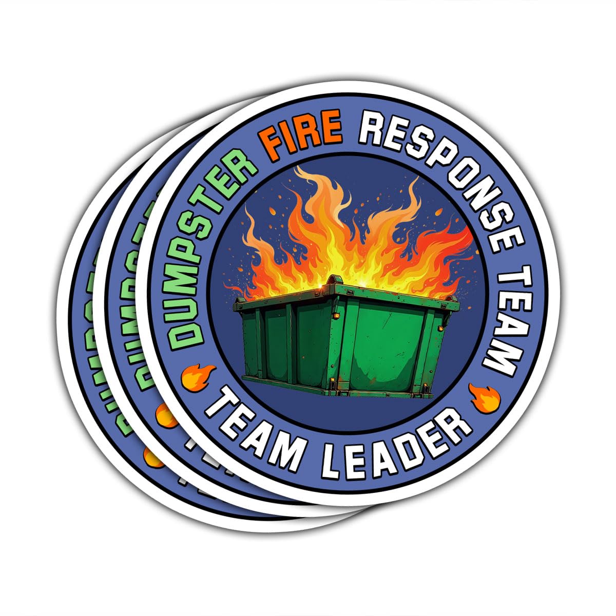 3 Pcs Dumpster Fire Response Team Team Leader, Dumpster Fire Sticker, This is Fine Sticker, Everything's Fine Dumpster Fire - Vinyl Decal for Water
