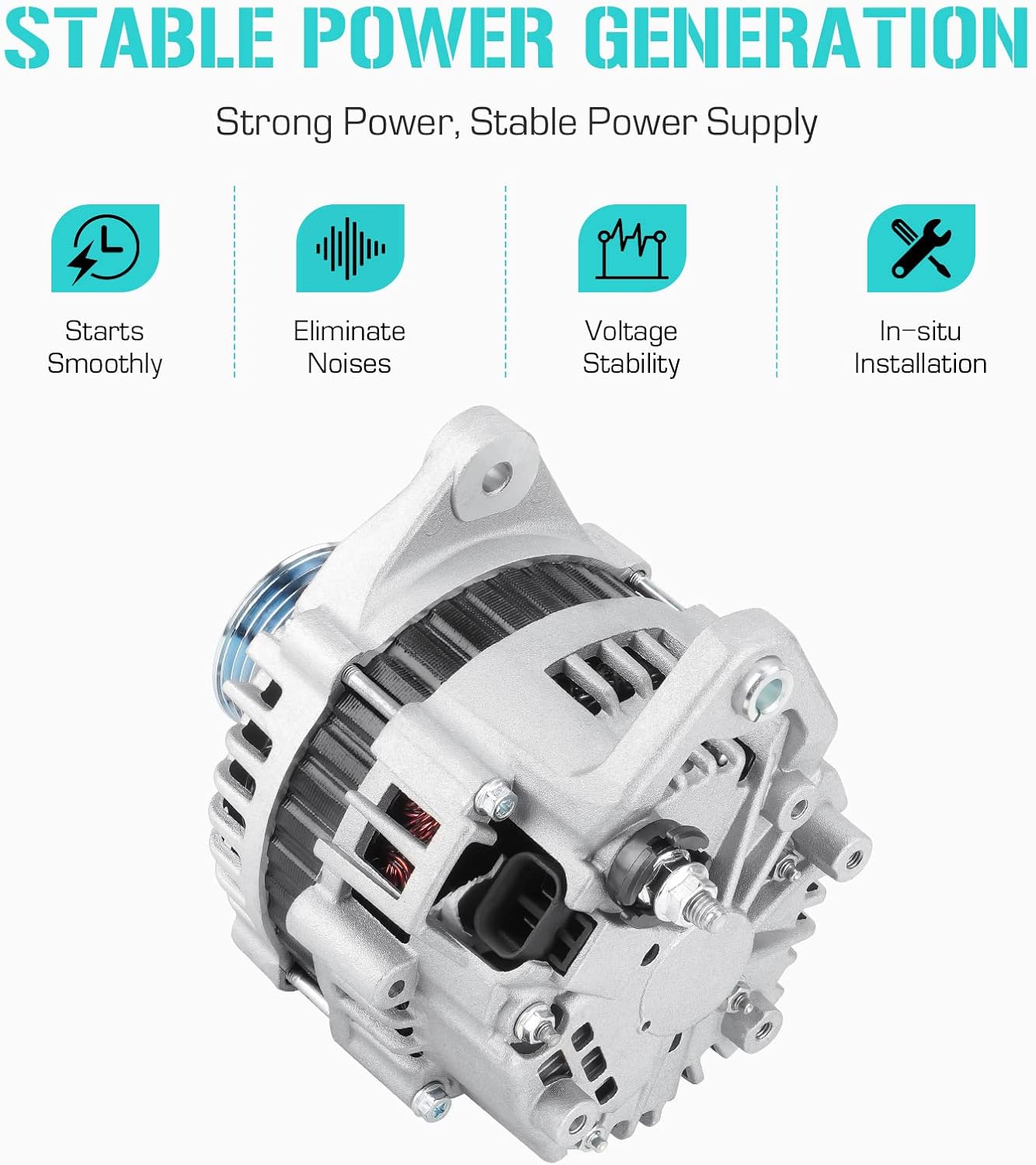 New Alternator for Nissan 3.3 3.3L Frontier 1999 2000 2001 2002, Xterra 2000 2001 2002, 113427, LR180-756B, 13789, 23100-4S100, 1-2243-01HI, ALT-3096