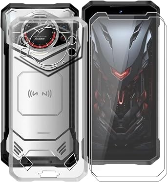 for Doogee S200 X Case + 2 Pack Tempered Glass Screen Protector, Full Body Protection Shockproof Case, Ultra-Thin Soft Silicone Phone Case for Doogee S200 X 6.72" - Transparent