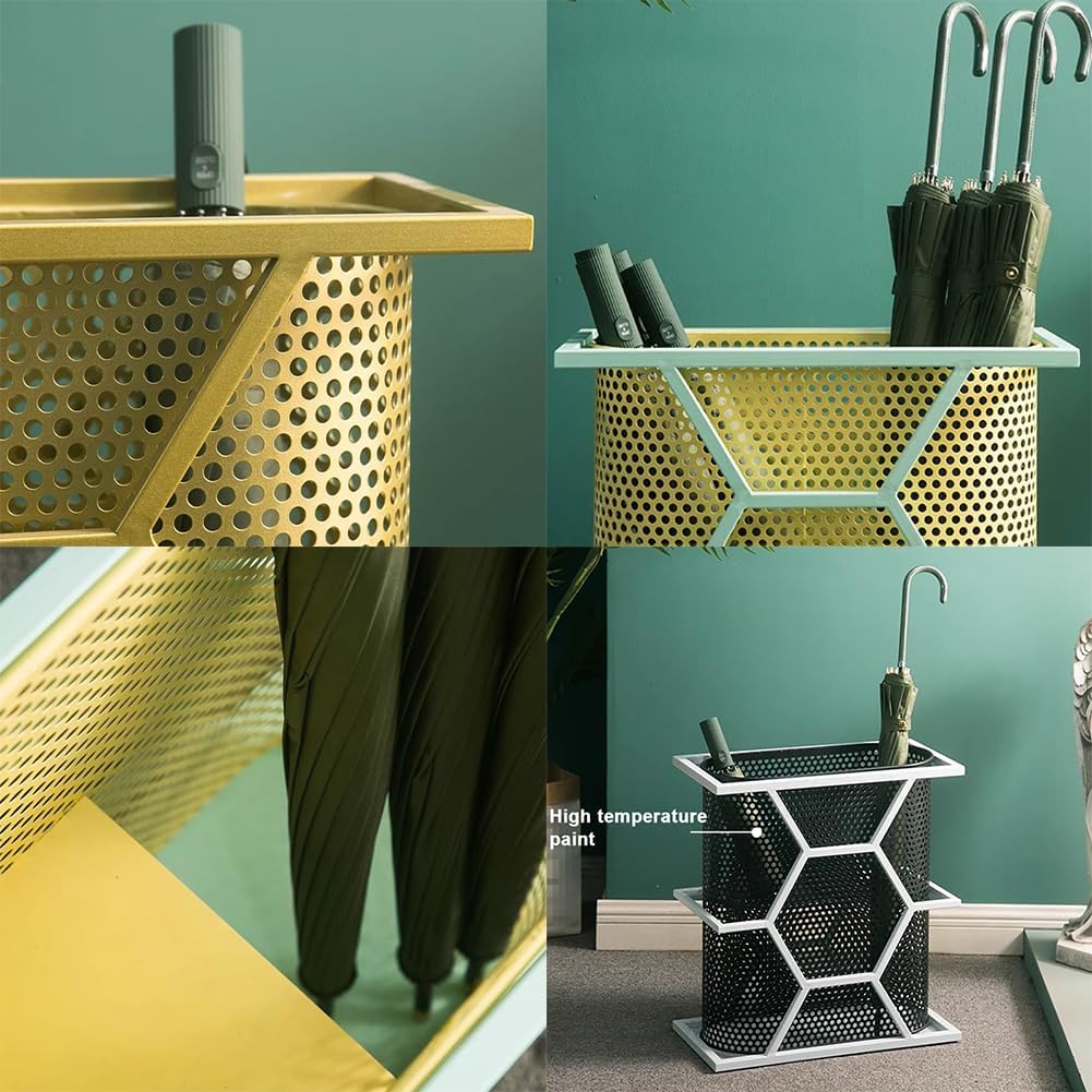 Colorful Metal Umbrella Stand, Large Capacity Cast Iron Holder, Stylish Indoor Decorative Container, Perfect for Walking Sticks, Entryway Storage Solution, Durable Design