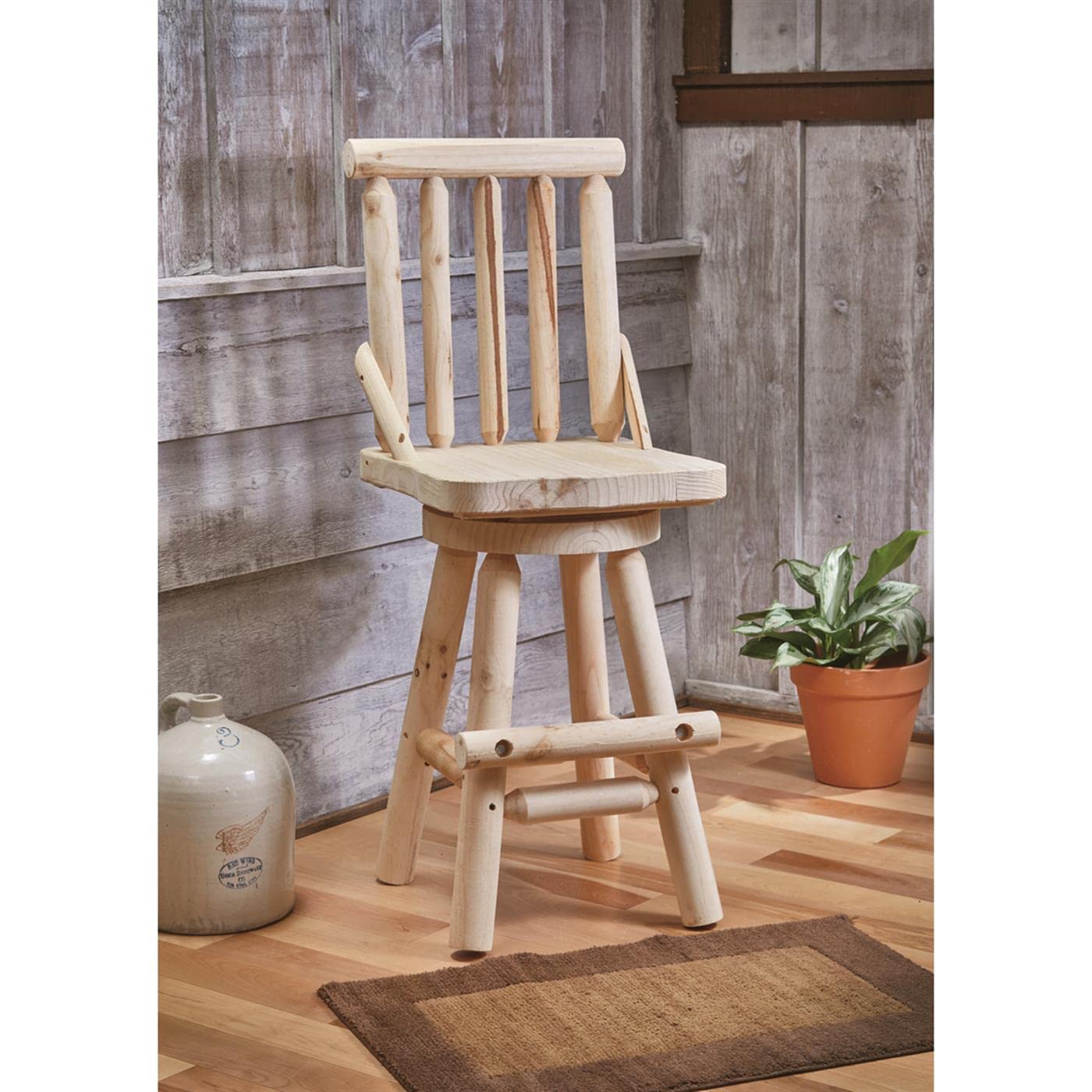 Amazon.com: CASTLECREEK Log Swivel Stool, 300-lb. Capacity 24