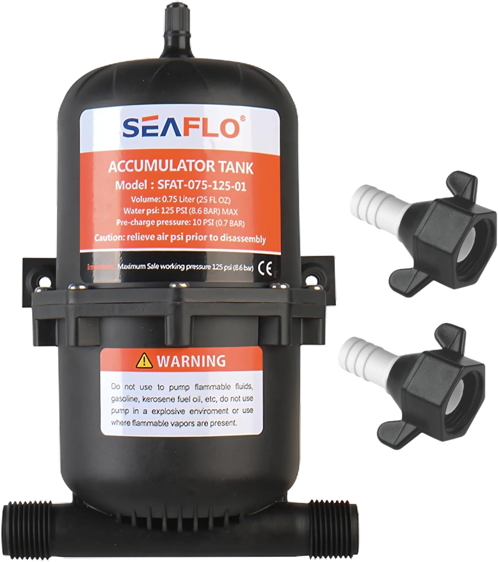 Seaflo Pressurized accumulator tank 0.75/1.0 liters