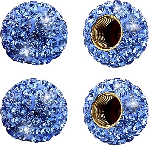 Válvula de neumático de rueda de automóvil, paquete de 4 tapas de aire hechas a mano con diamantes de imitación de cristal, accesorios para