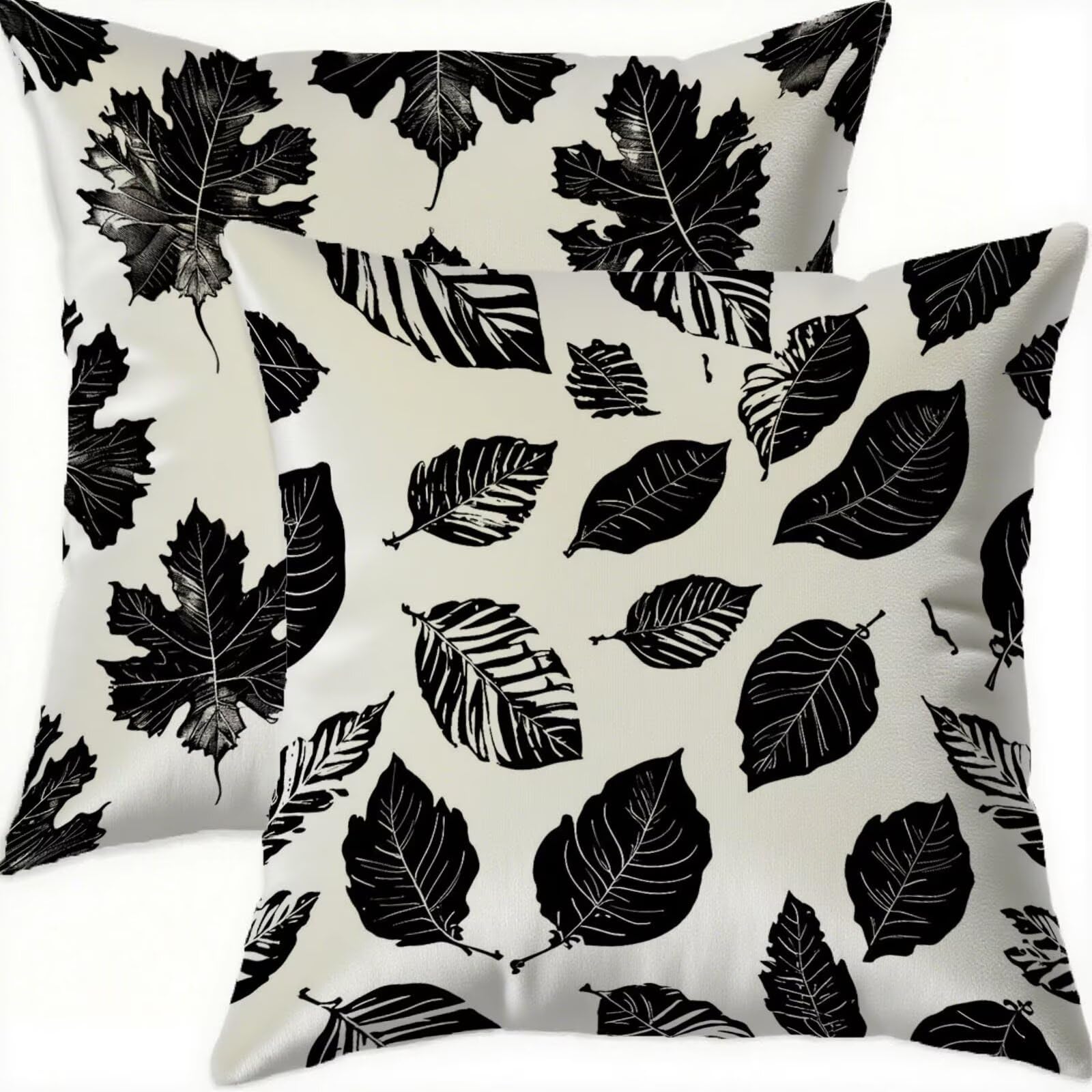Housse coussin 60x60cm vintage noir décoratif impermé