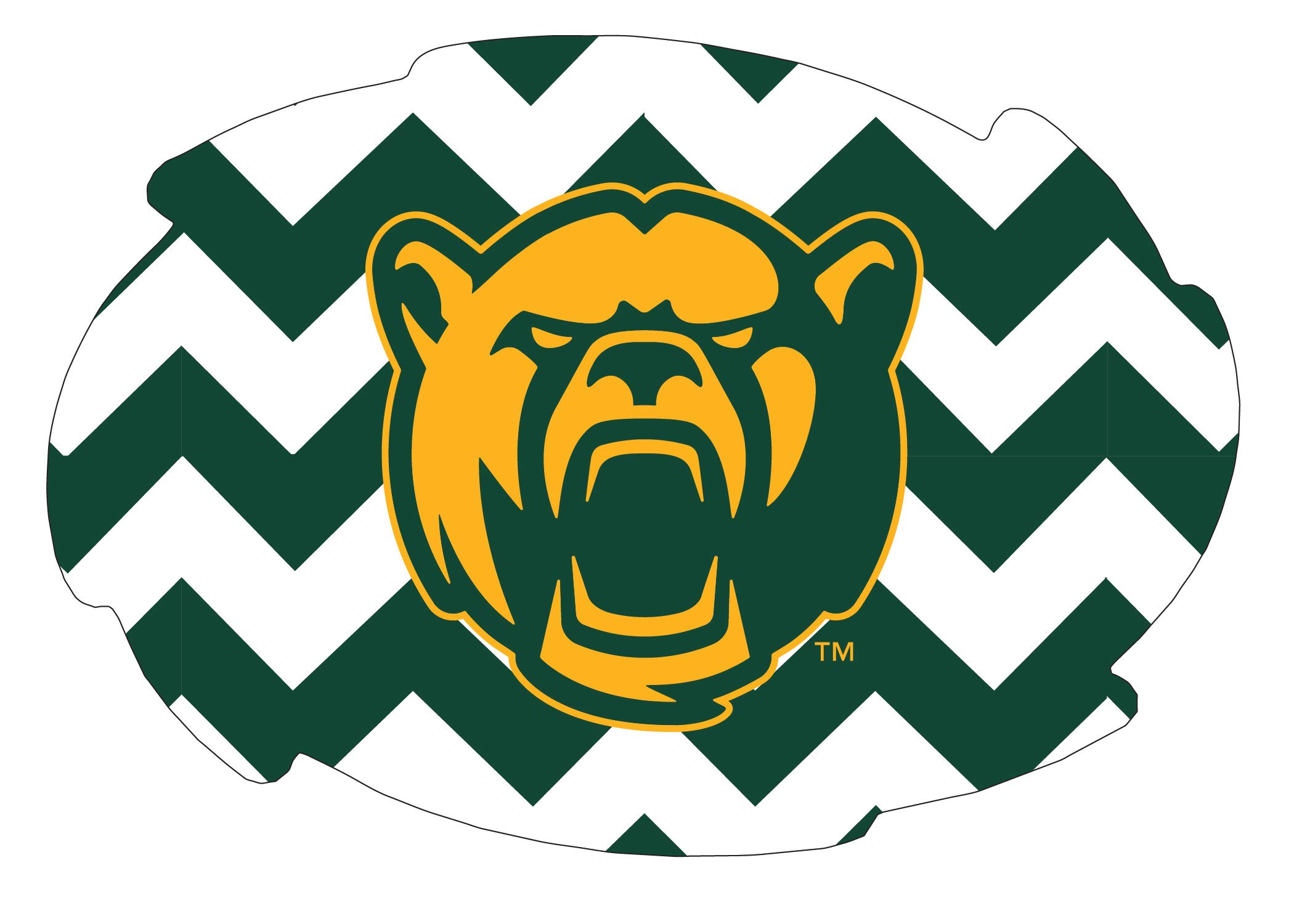 Baylor Bears 5x6 Inch Chevron Swirl Magnet Single Officially Licensed Collegiate Product