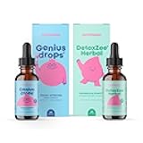 JoySpring Genius Drops & DetoxZee Herbal Bundle | Kids Vitamins Naturally Sourced, Non-GMO, Non-Alcoholic Liquid Formula, Immunity Health Support | Vegan & Vegetarian Supplements