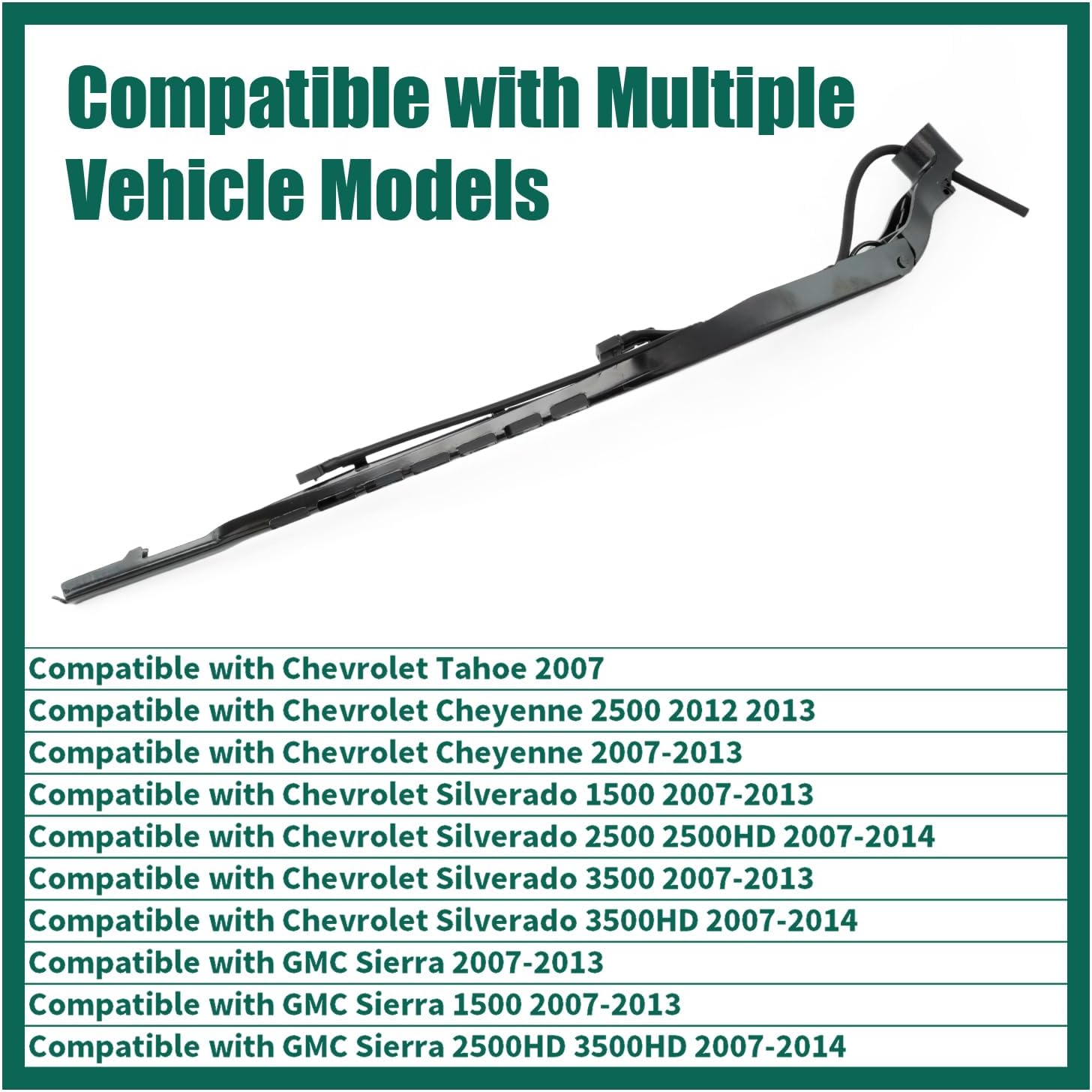 YUXIVCNE 42668 Front Driver Side Windshield Wiper Arm Replacement for Chevrolet Cheyenne Tahoe Silverado for GMC Sierra 1500 2500 3500HD 2007-2014 Left Wiper Arm Replace 15292993 15918385