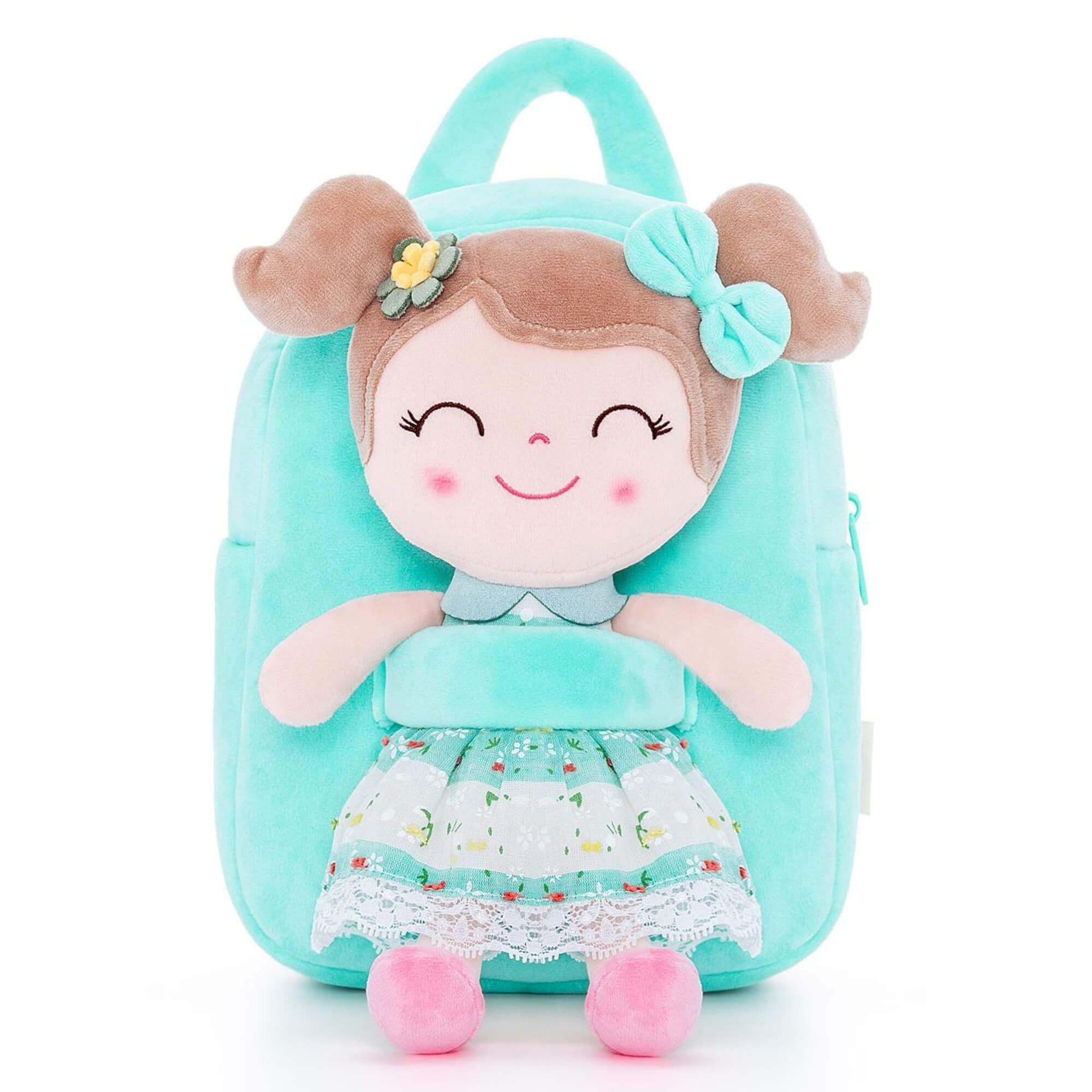 GloveleyaBackpack with Doll Kids Backpack Baby Gift…, A02 Doll Green, 23CM