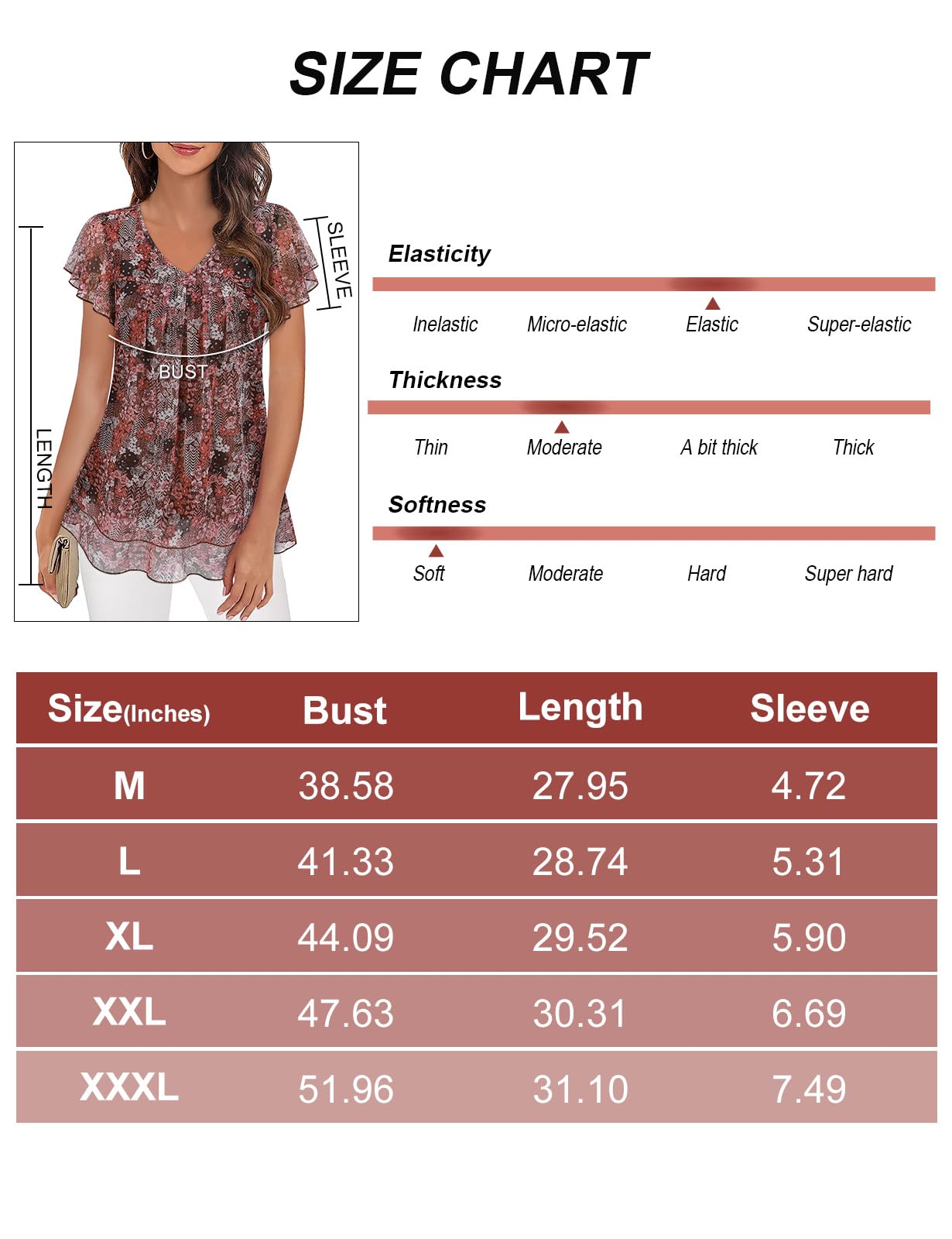 Syphiby Top da donna con scollo a V, top a maniche corte con volant, camicetta a tunica in rete
