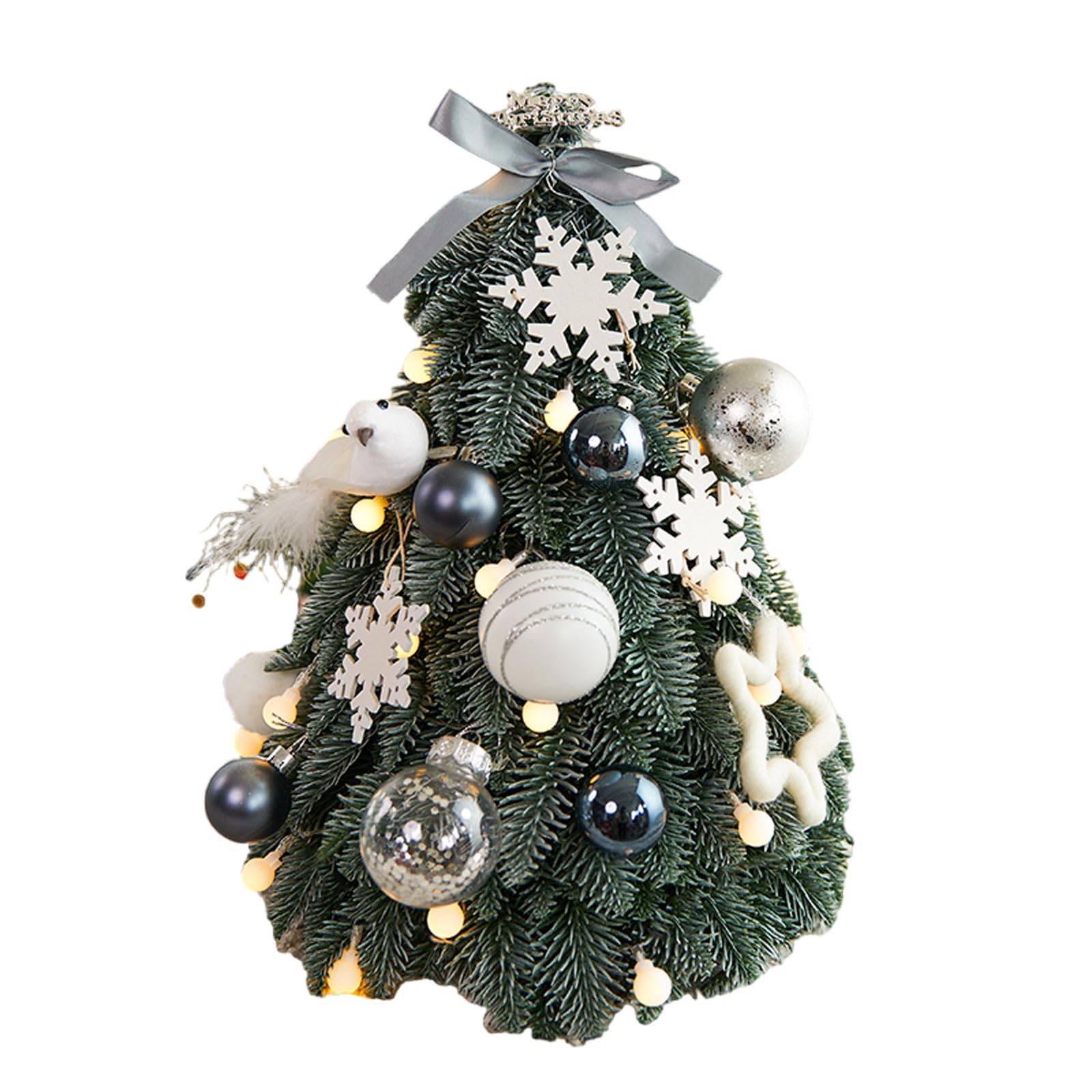 Mini Artificial Christmas Tree,Mini Christmas Tree Decorations,Artificial Small Xmas Tree, Miniature Decoration Table Indoor Mini Trees Ornaments Table Trees for Holiday Party-G||40cm