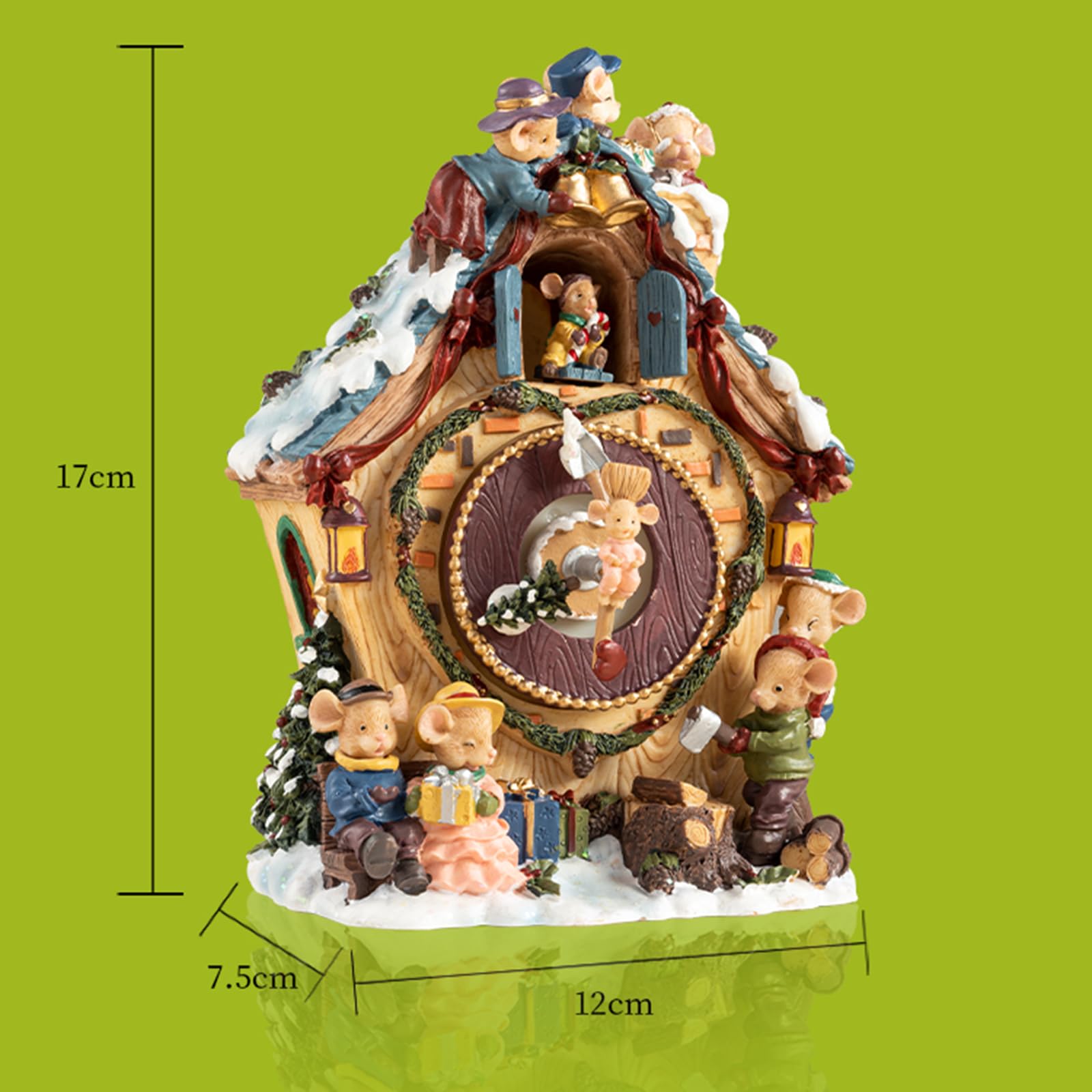 Caja De Música Giratoria Retro China, Decoración Navideña Eléctrica. Las Manecillas del Reloj Giran Al Ritmo De La Música. Música Incorporada. Ideal como Adorno O Regalo para Uso Personal