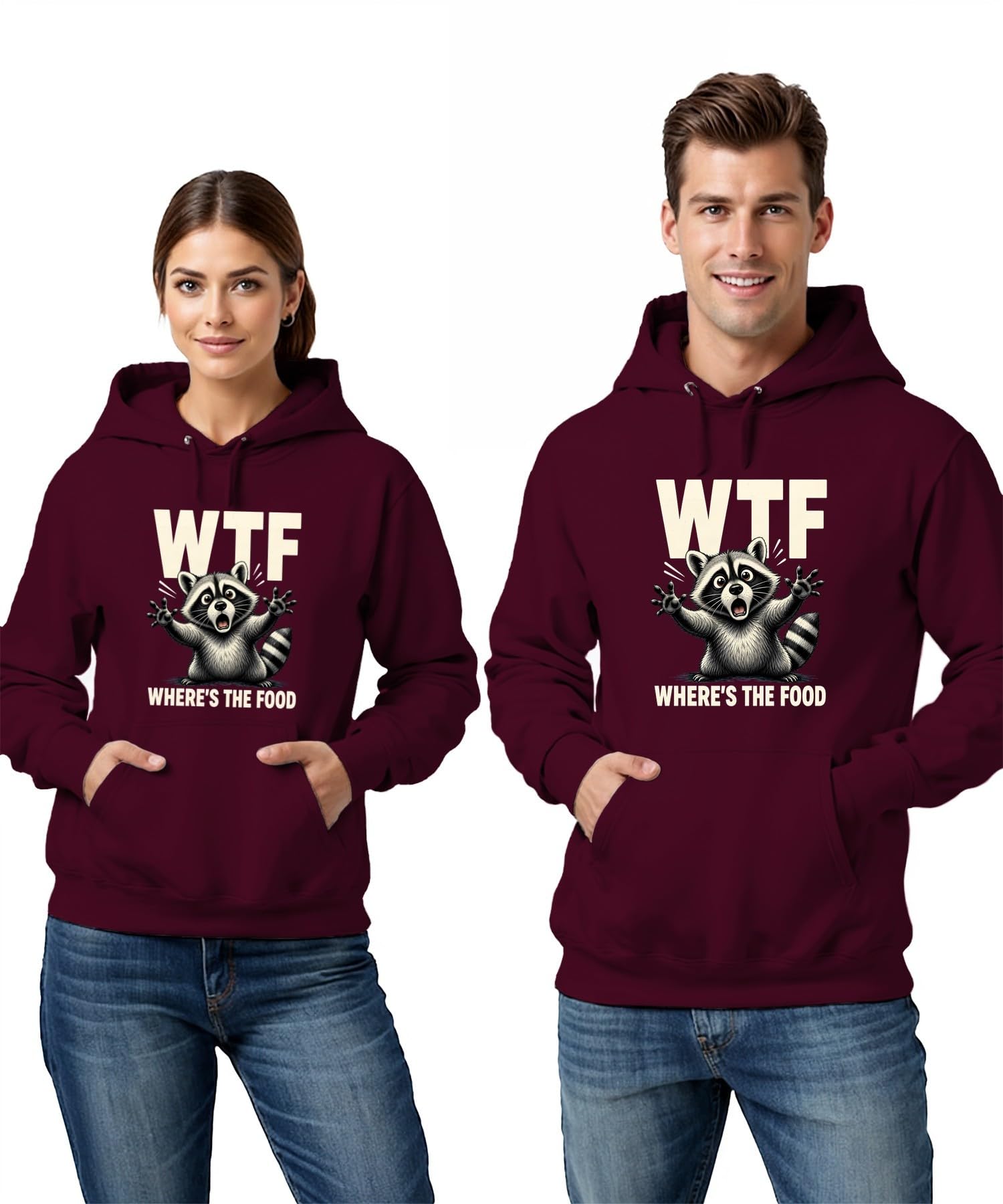 WTF Where's The Food Funny Statement bluza z kapturem | Sarkazm Trash Panda Śmieszne powiedzenie Humorystyczne Zwierzę leśne Śliczna panda Śmieci Impreza Przekąska Komiks Dzikie