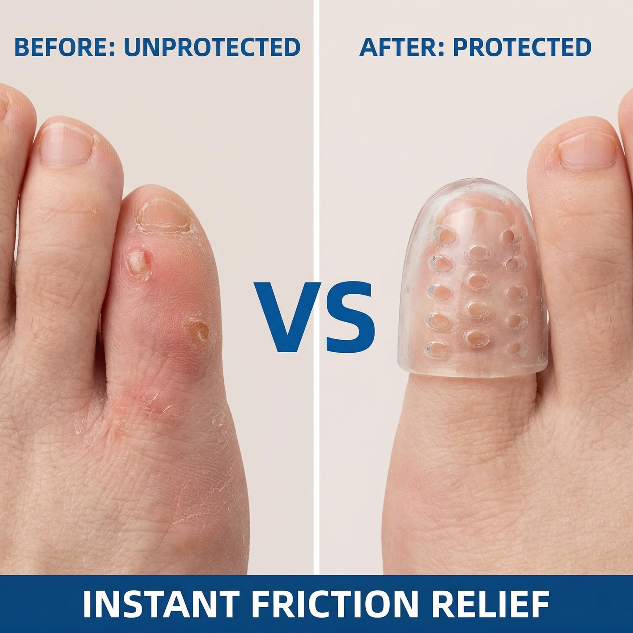 60 Pezzi Proteggi Dita Piedi in Silicone, Protezione Mignolo Piede Trasparente e Traspirante, Copri Dita Piedi per Prevenire Vesciche, Calli e Occhi di Pernice, Silicone Morbido ed Elastico