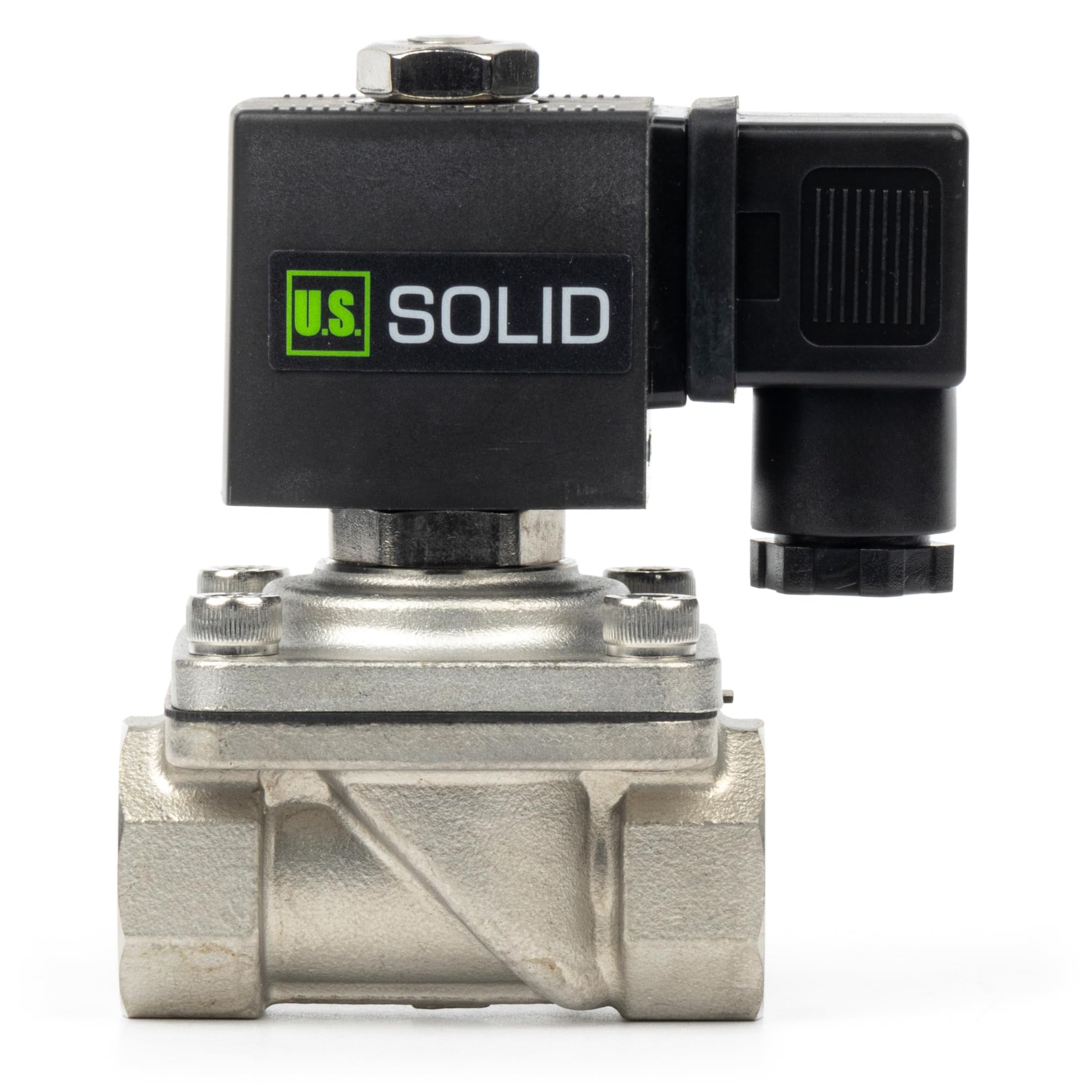 U.S. Válvula solenoide sólida de 3/4" de acero inoxidable AC 220 V con sello Viton, normalmente cerrado, tipo caja de conexiones, rosca G