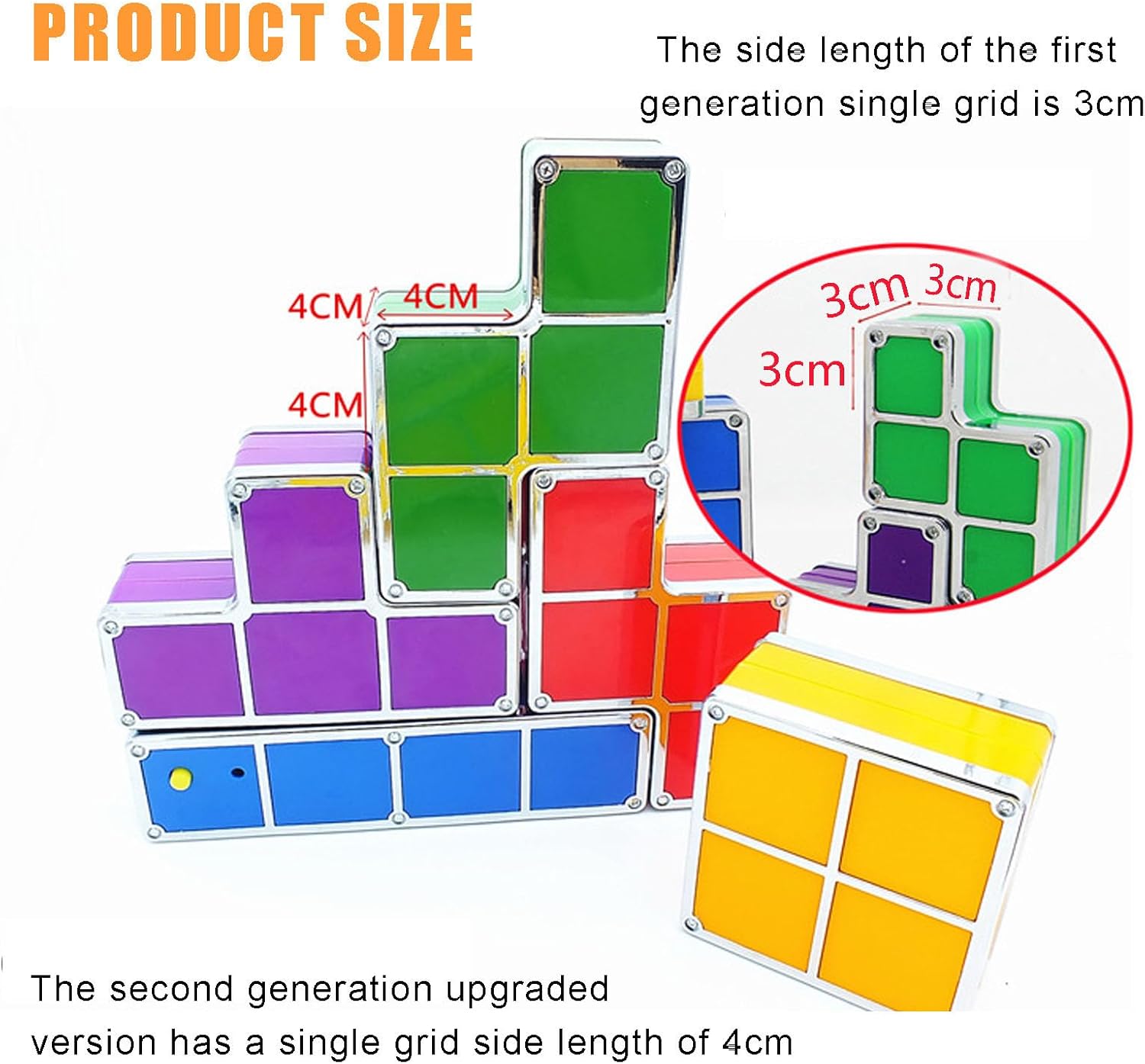 Night Light New Upgrades DIY Stackable LED 3D Puzzles Night Lamp Lights 7 Colors Night Lights Interlocking Induction Nightlights Novelty Tangram Lights Birthday Gifts for Teen