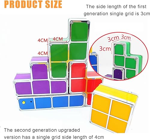 Miniatura 3 de Luz nocturna nuevas actualizaciones DIY apilable LED 3D rompecabezas luces de lámpara nocturna 7 colores luces de noche entrelazadas inducción luces