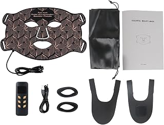 Máscara facial LED con lámpara de luz roja, 7 colores de luz+luz infrarroja cercana, dispositivo de cuidado con controlador para todos los tipos de piel en casa, cuidado de la piel para la belleza