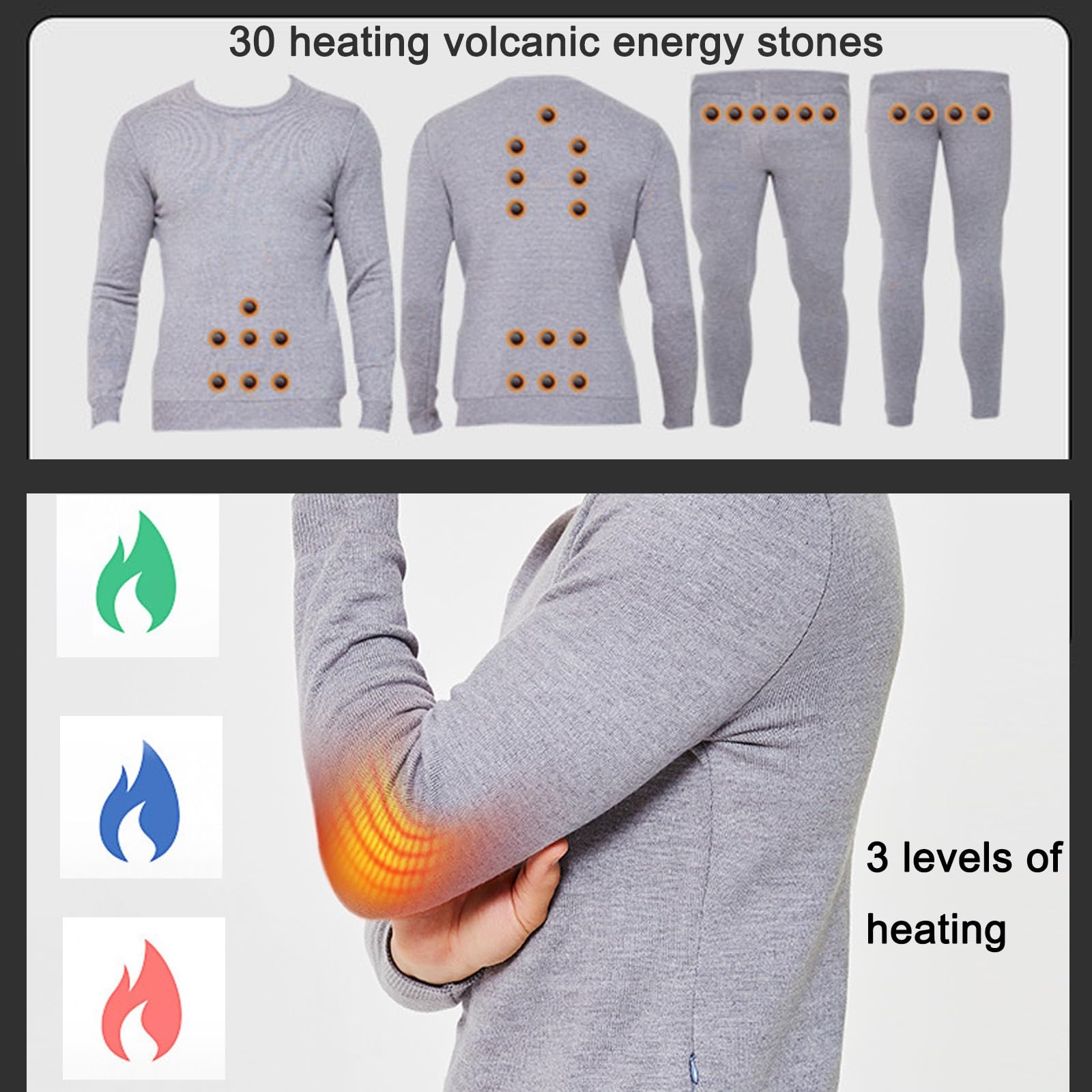 Set di Biancheria Intima Riscaldata Per Uomini E Donne, Termica Riscaldata + Pantaloni Riscaldati Elettricamente, Alimentato a Batteria USB Pantaloni Smart Control Temperatura Tuta Calda ( Colore : Bl